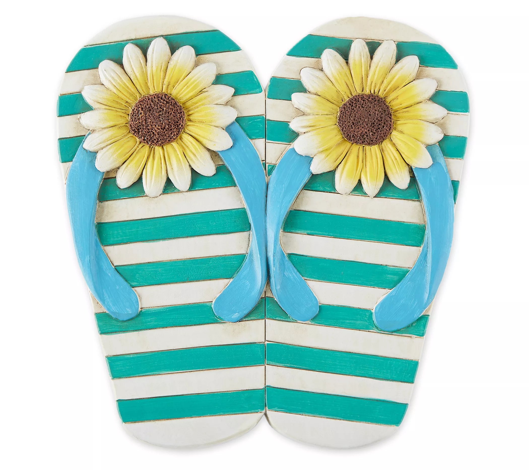 Zingz & Thingz Sunflower Stripe FlipFlops Stepping Stone