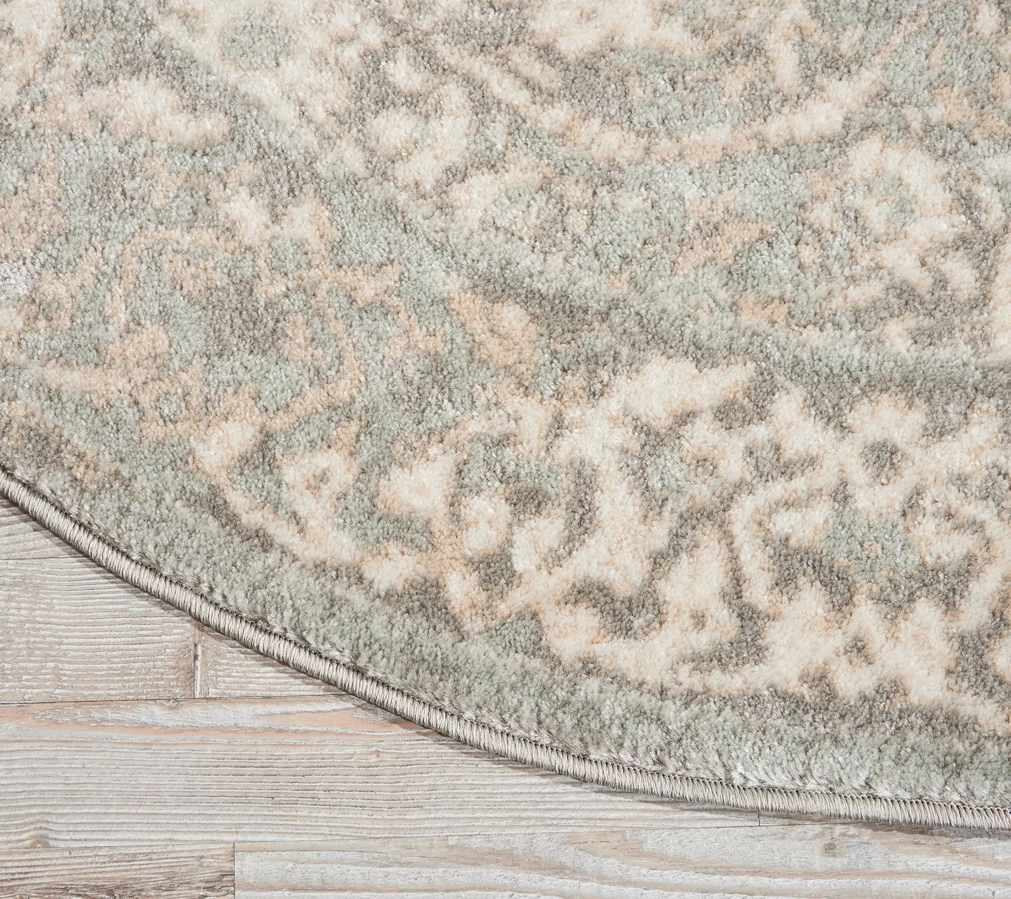 Nourison Euphoria Grey 5'3" Round Area Rug