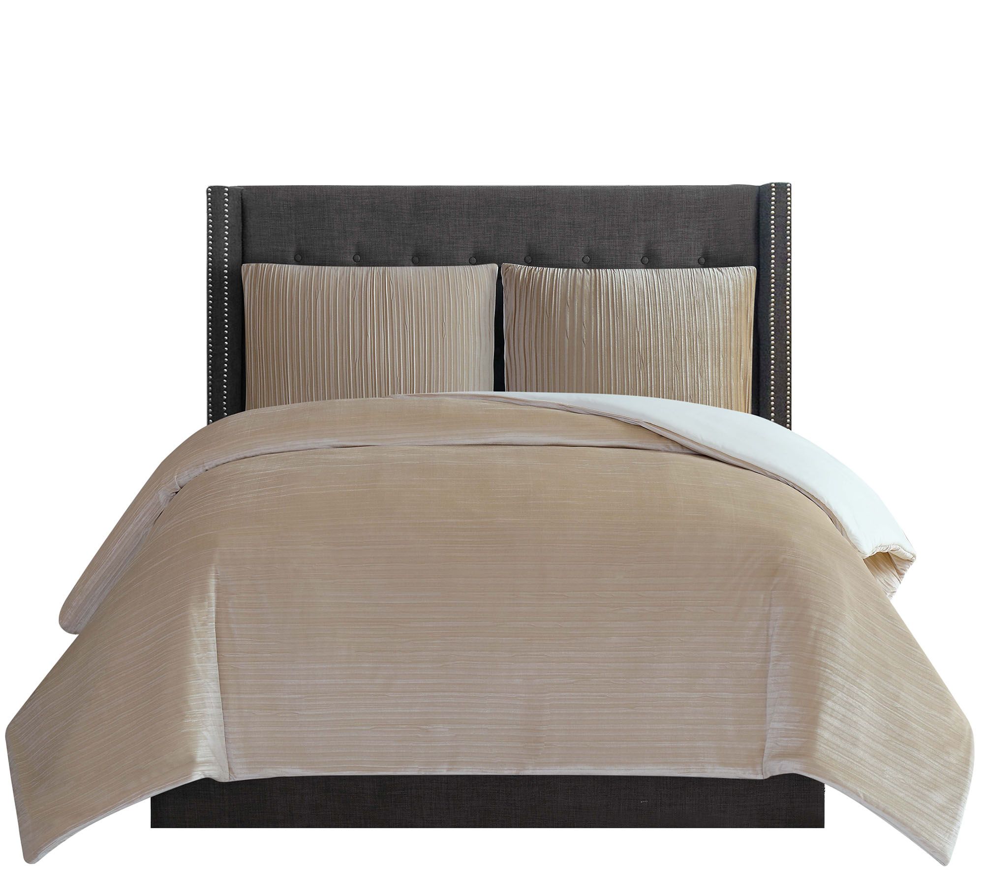 Christian Siriano NY Crinkle Velvet King Comforter Set