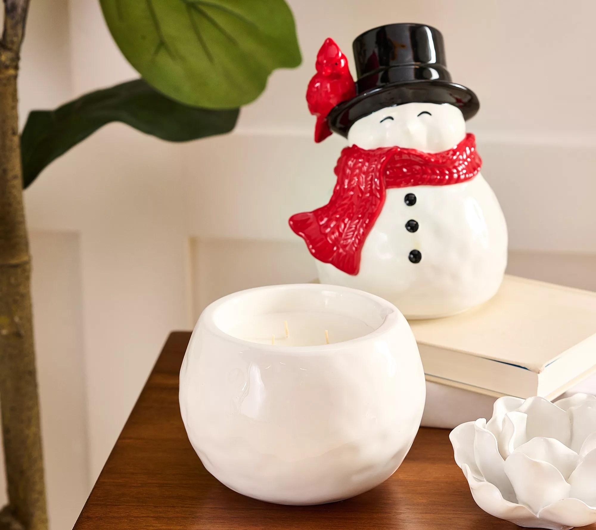 "As Is" HomeWorx by Slatkin & Co. 14oz Ceramic Snowman Candle