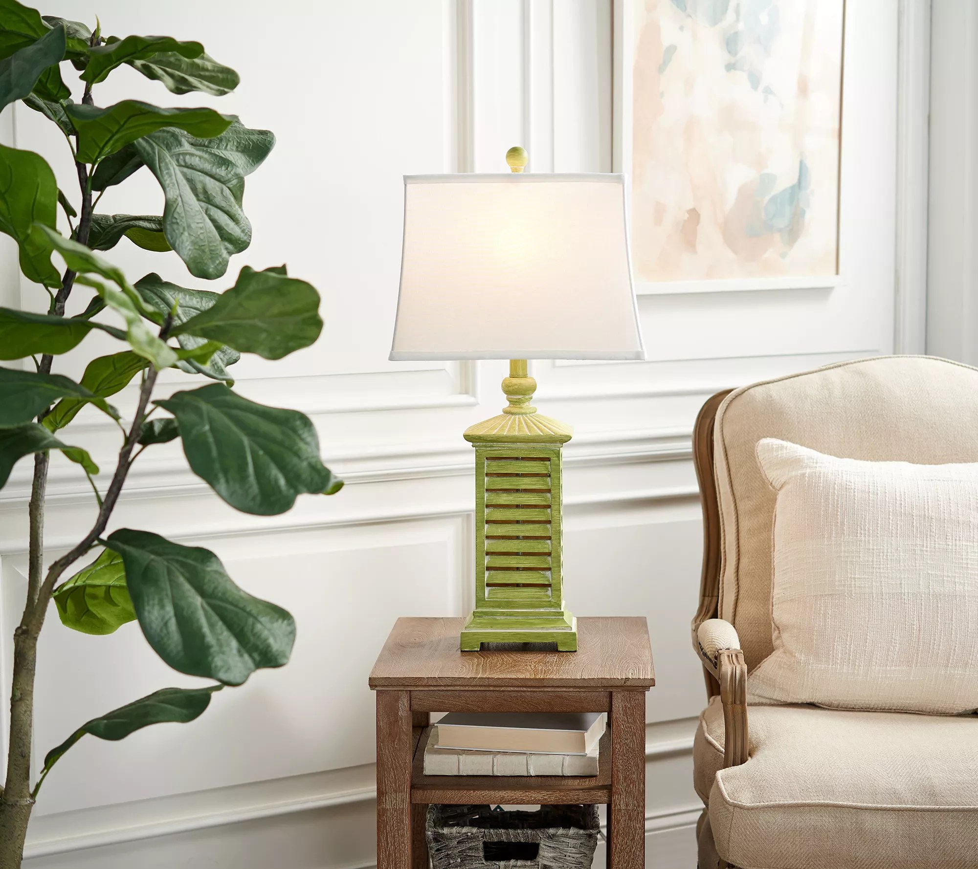 28" Shutter Lamp with Color Wash Finish by Valerie