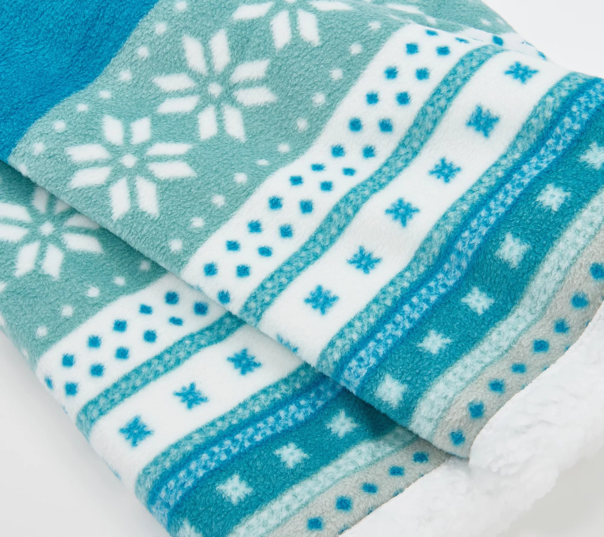 Berkshire Blanket 60" x 70" Printed Polarfleece Sherpa Throw