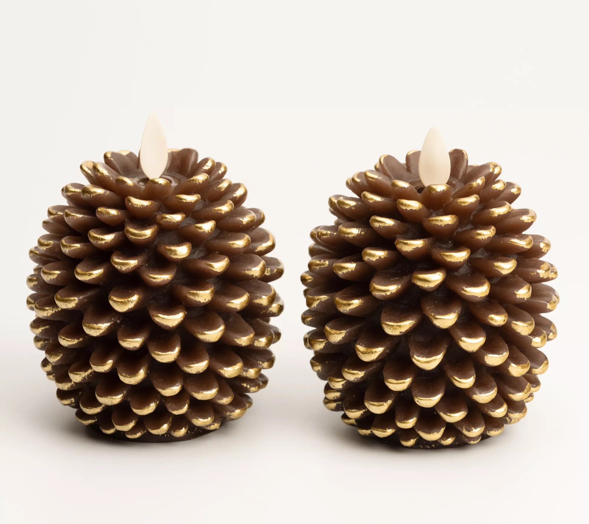 Luminara Set of (2) Flameless Pinecone Candles & (2) Remotes