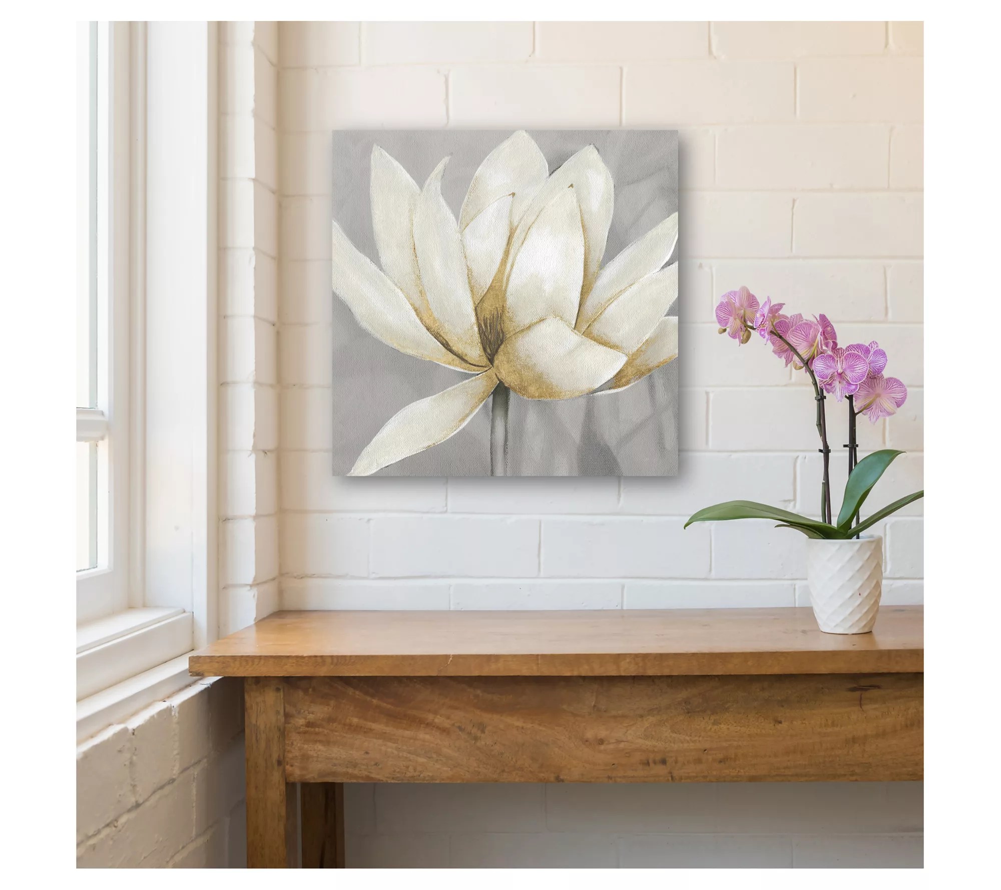 Courtside Market Golden Waterlily II 16x16 Canvas Wall Art