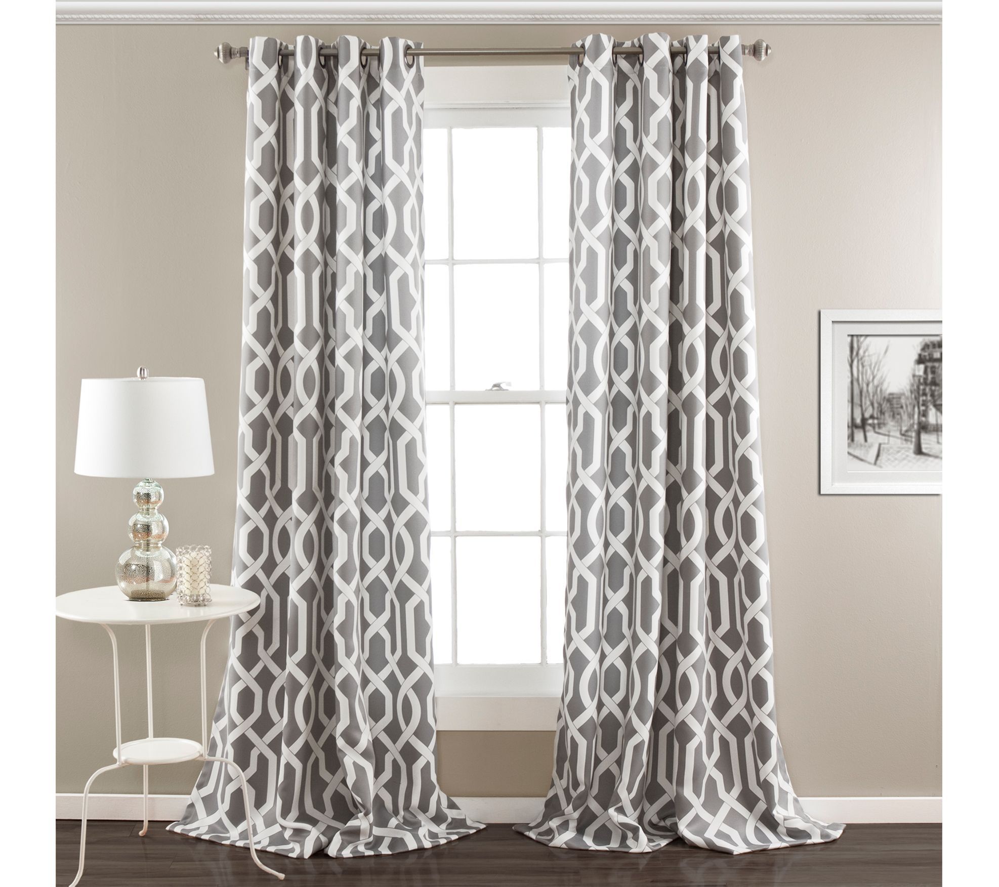 Edward Trellis 52"x95" Set of 2 Curtains by Lush Decor