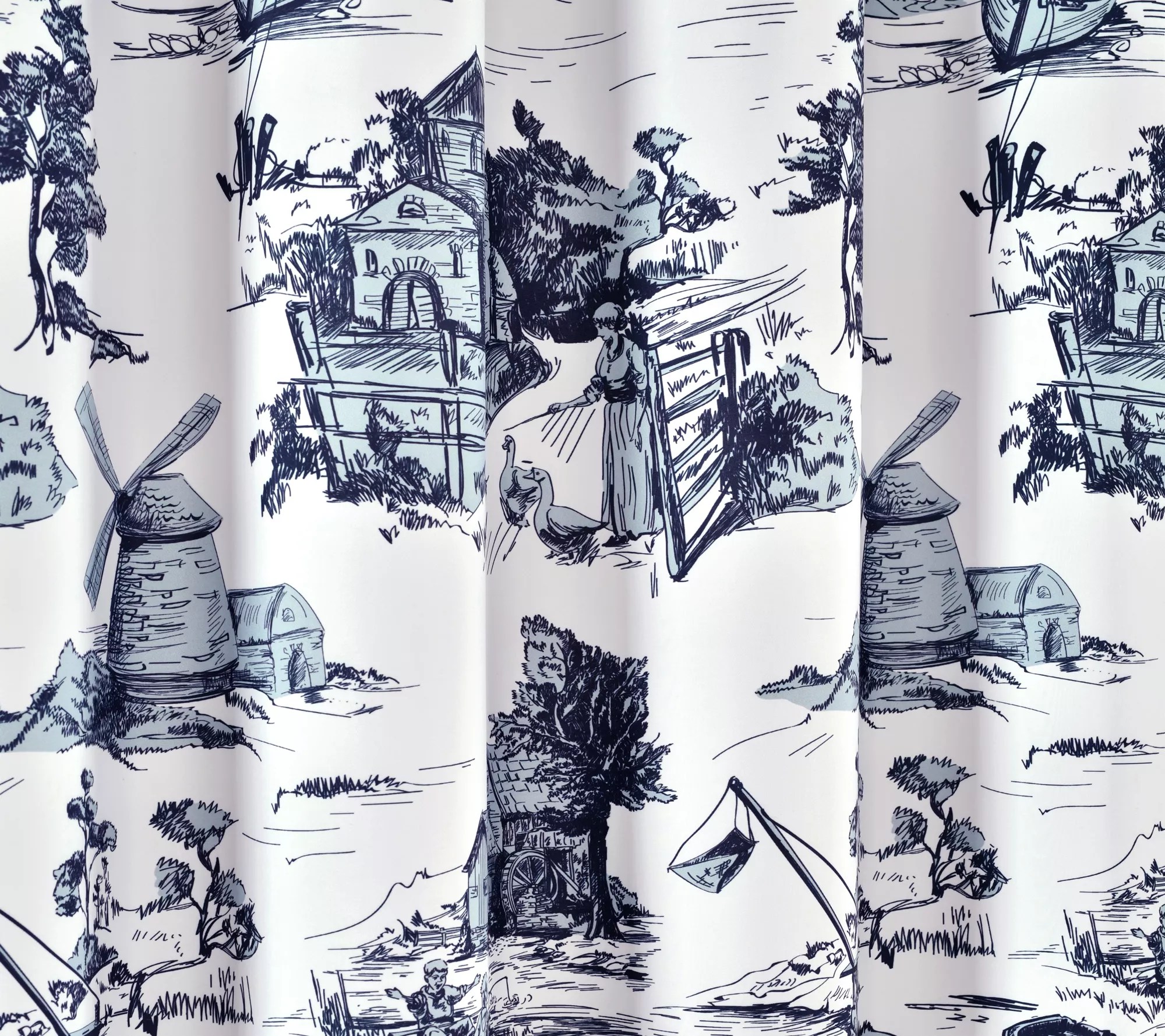 French Country Toile Shower Curtain by Lush Decor