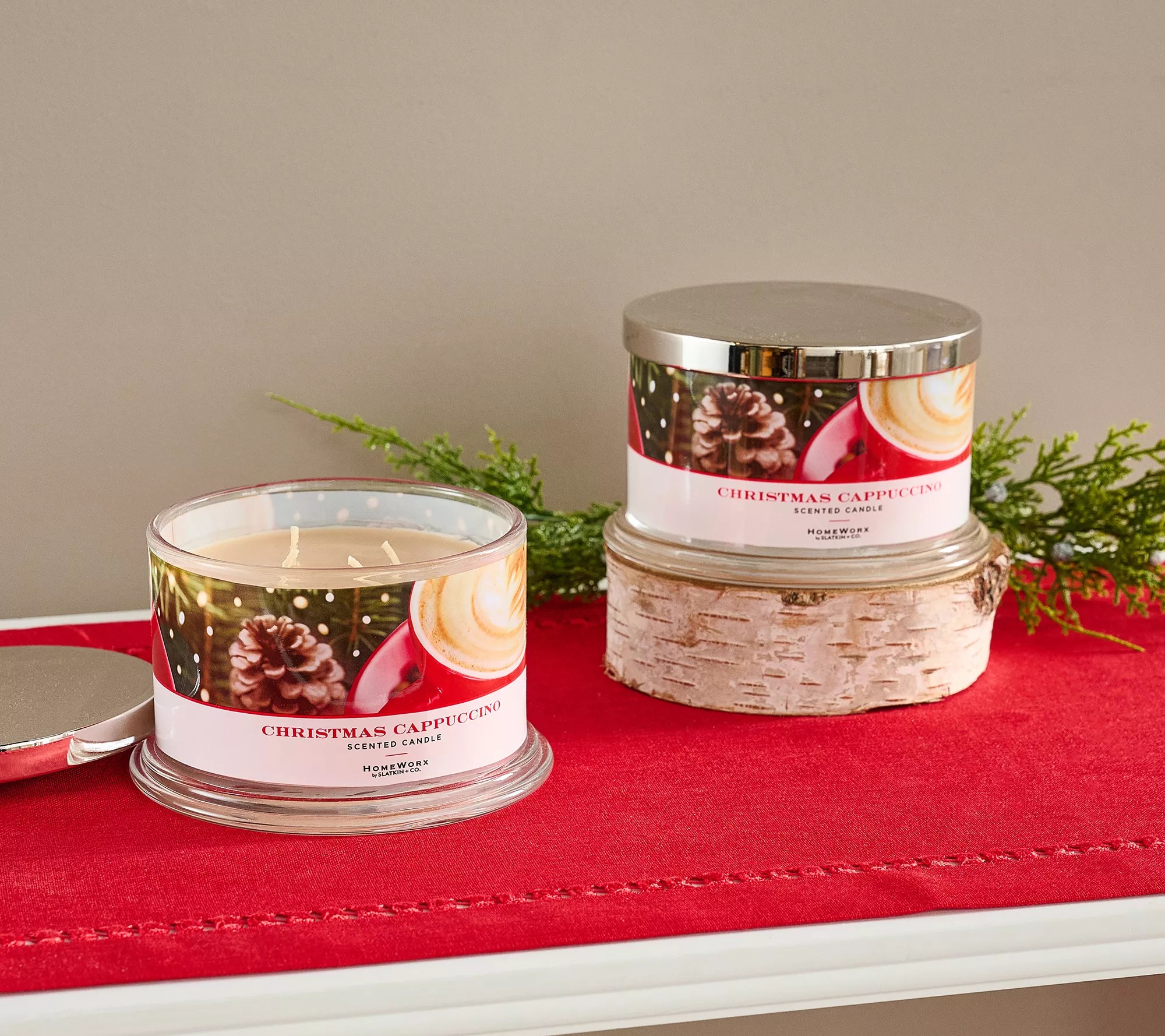 HomeWorx by Slatkin & Co. S/2 Christmas Cappuccino 18oz Candles