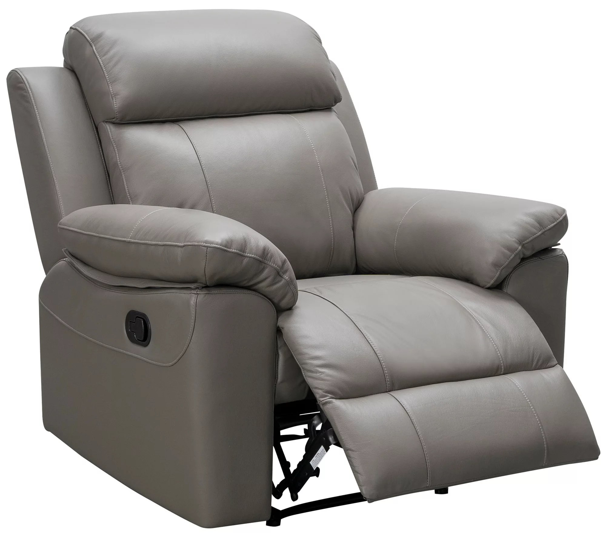 Abbyson Living Braylen Grey Top Grain Leather Manual Recliner