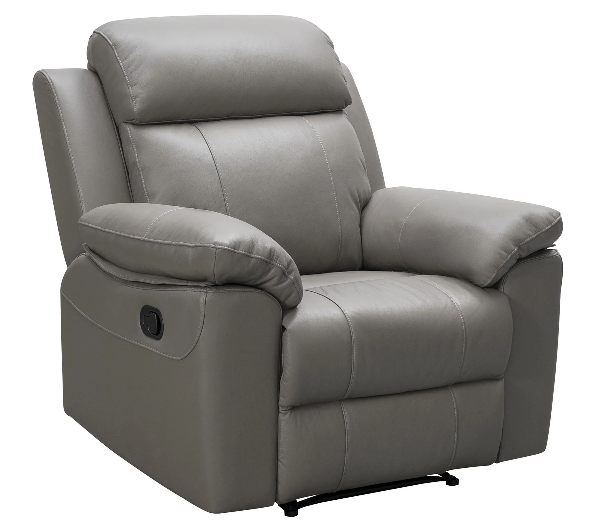 Abbyson Living Braylen Grey Top Grain Leather Manual Recliner