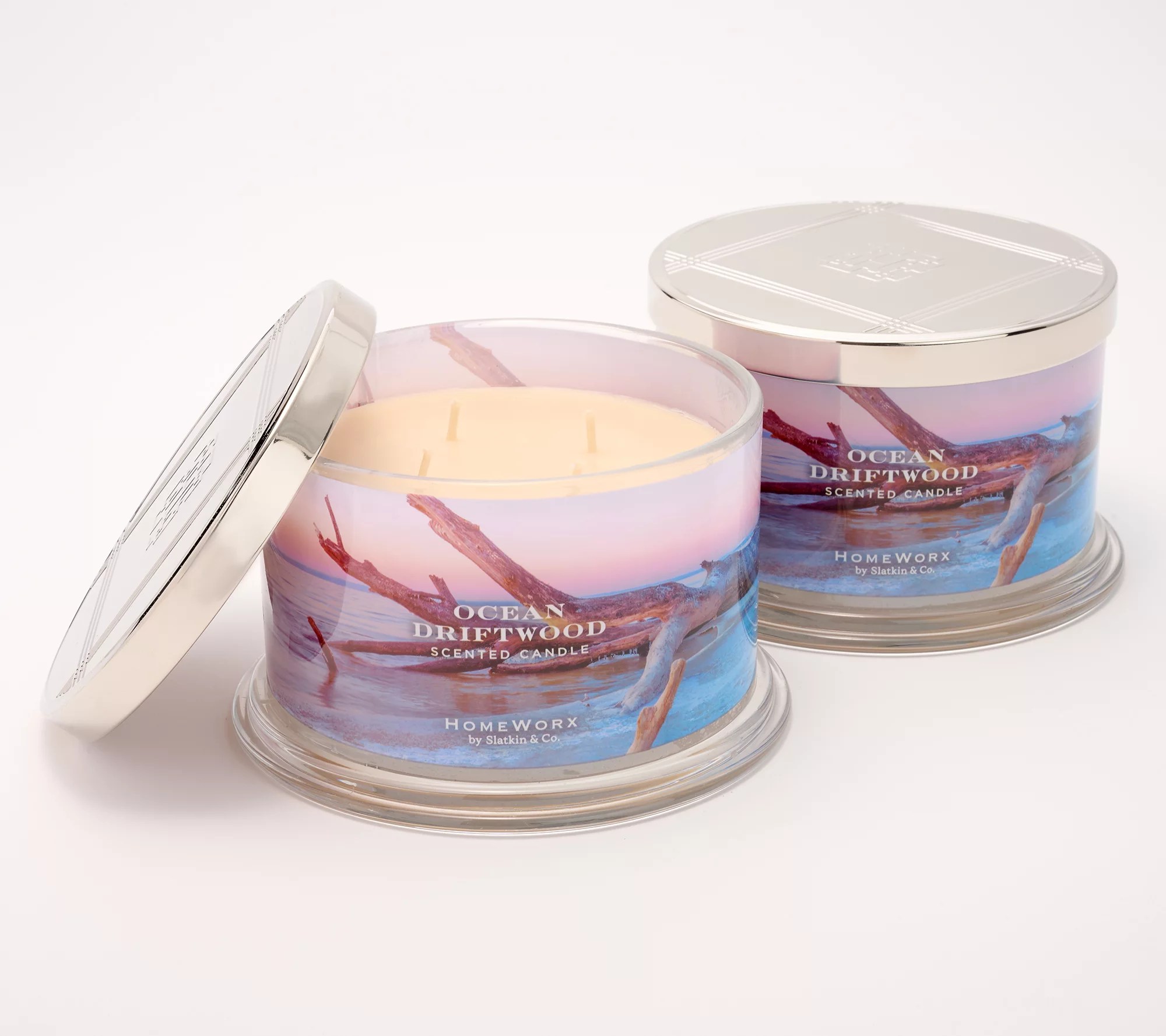 HomeWorx by Slatkin & Co. Set of 2 18oz Ocean Driftwood Candles
