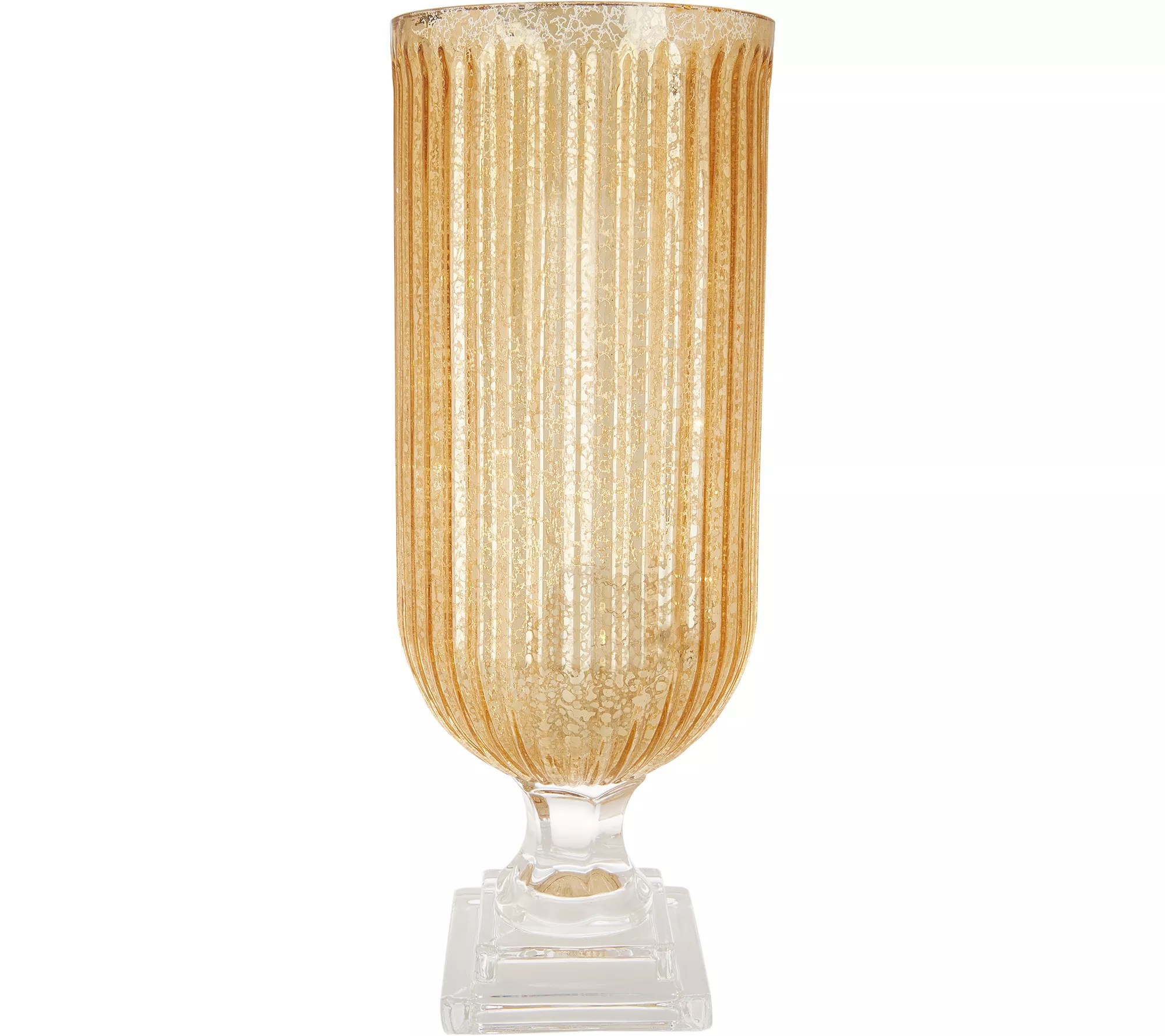 Illuminated Ribbed Mercury Glass Hurricane by Valerie