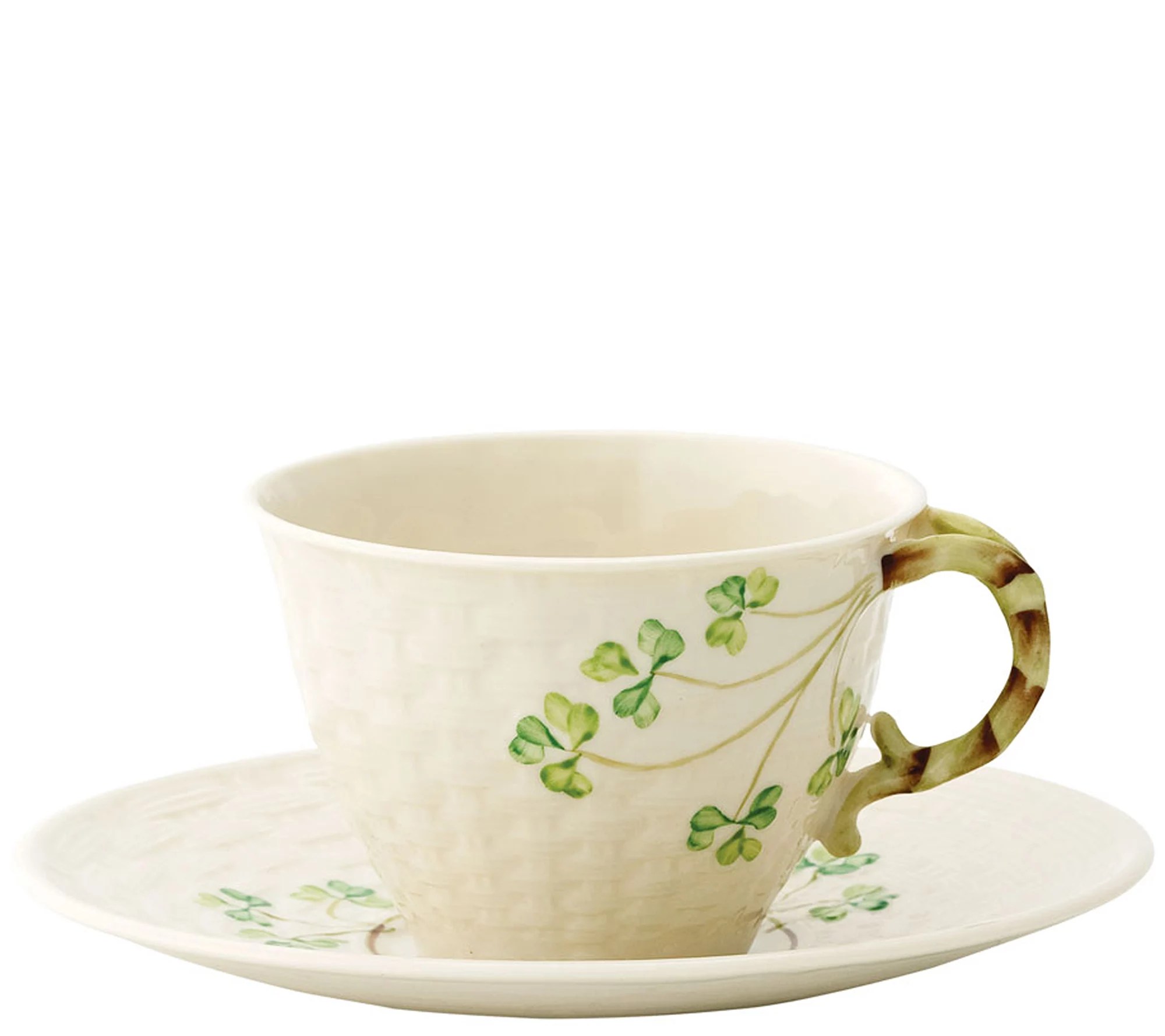 Belleek Shamrock Teacup and Saucer