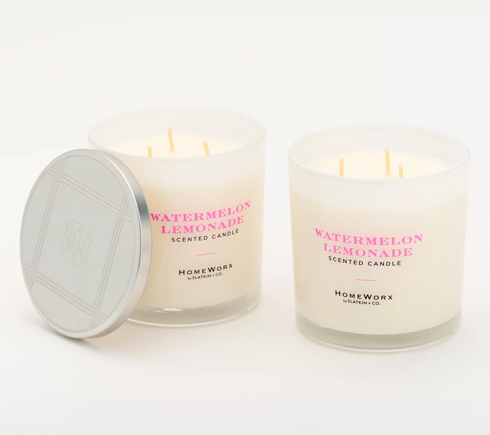 HomeWorx by Slatkin & Co. S/2 Watermelon Lemonade 14oz Candles