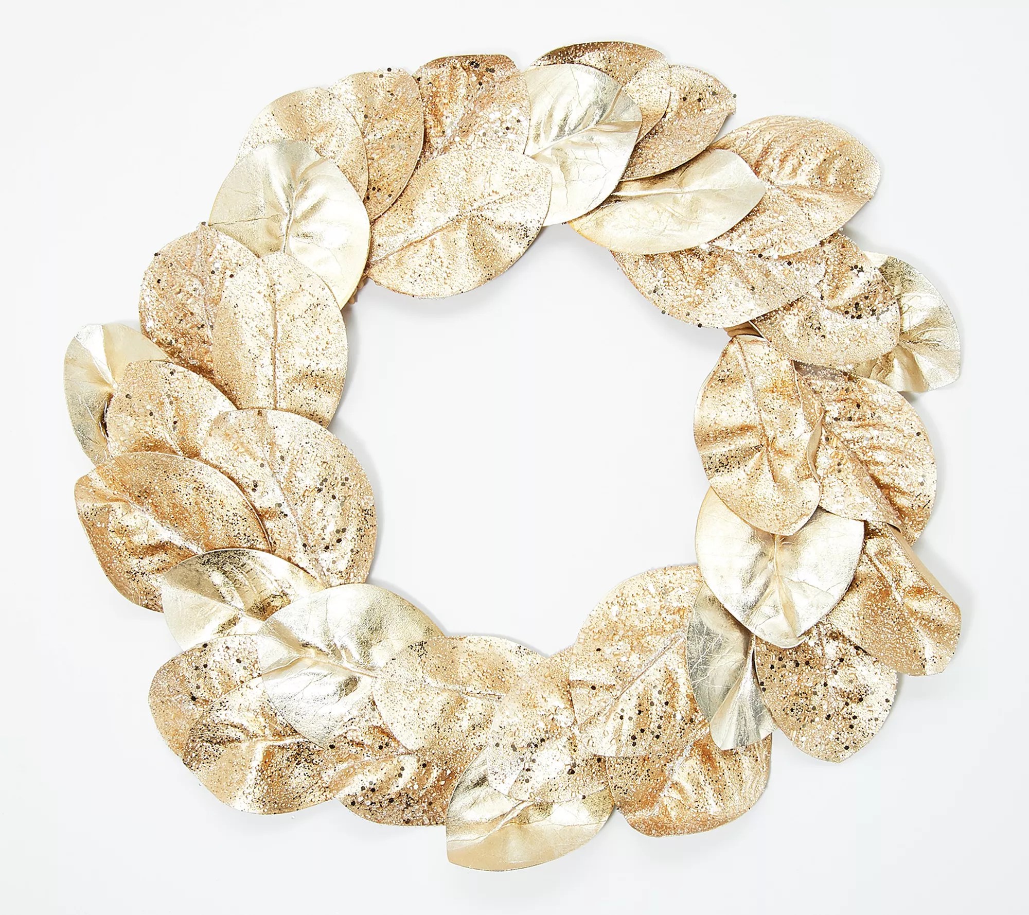 "As Is" Inspire Me! Home Decor Shimmering Magnolia Leaf Wreath