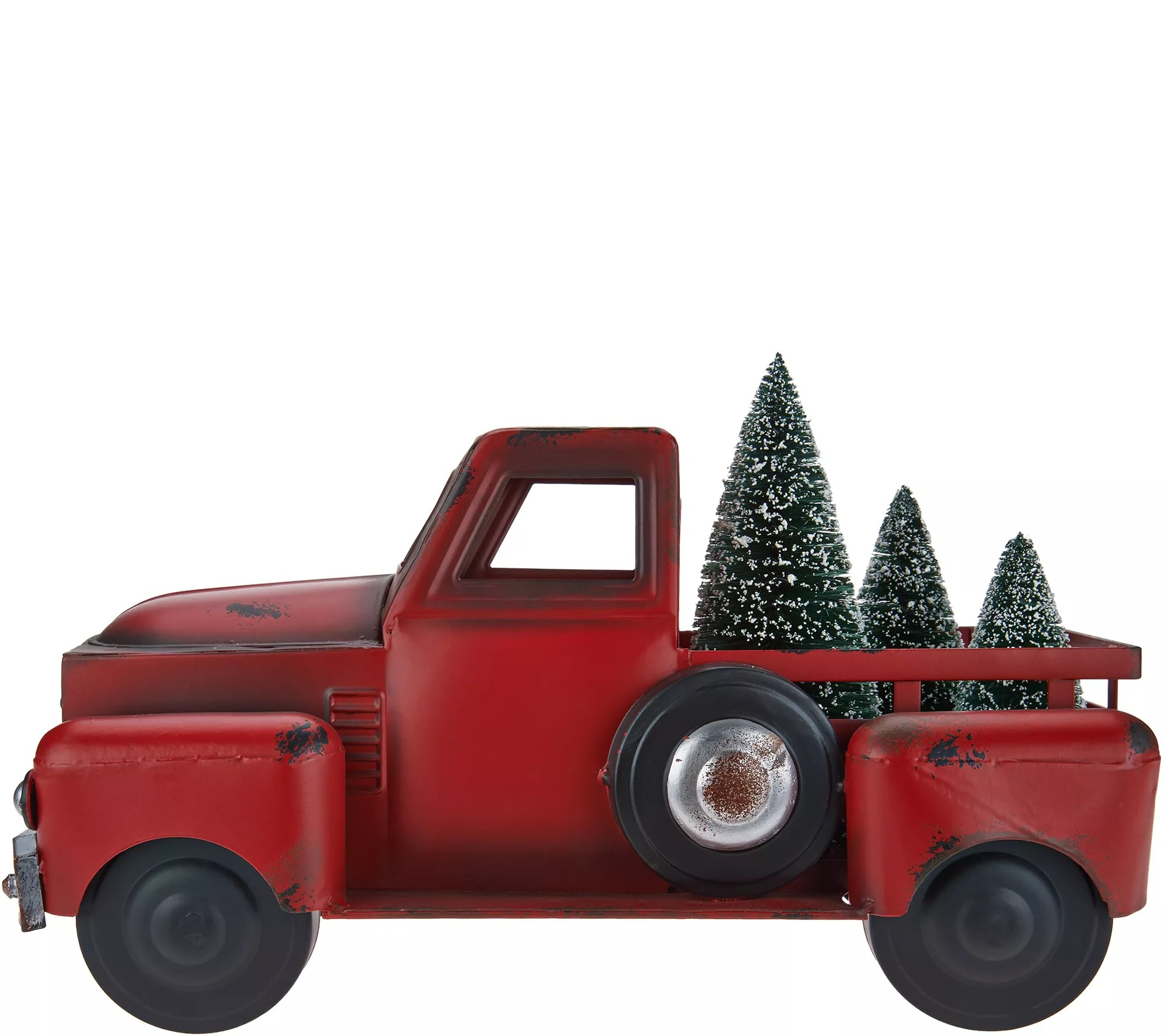 Vintage Metal Red Truck with 3 Removable Bottlebrush Treesby Valerie