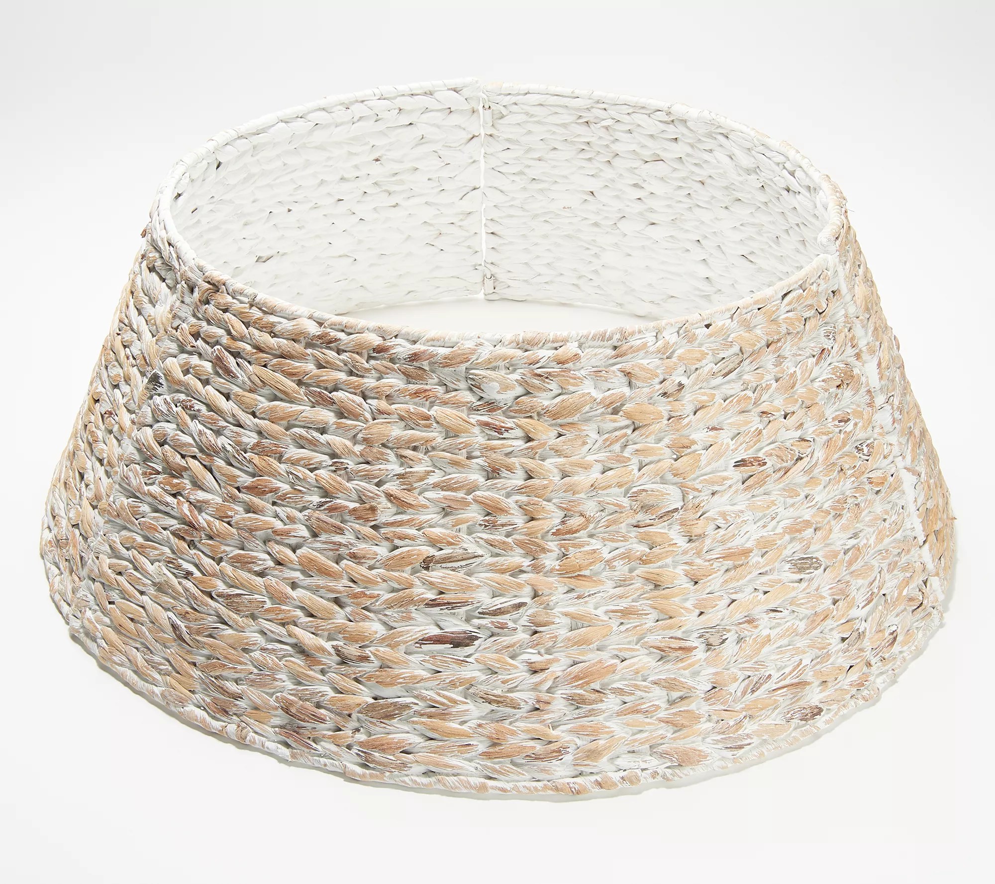 Natural Distressed Woven Basket Tree Collar by Lauren McBride