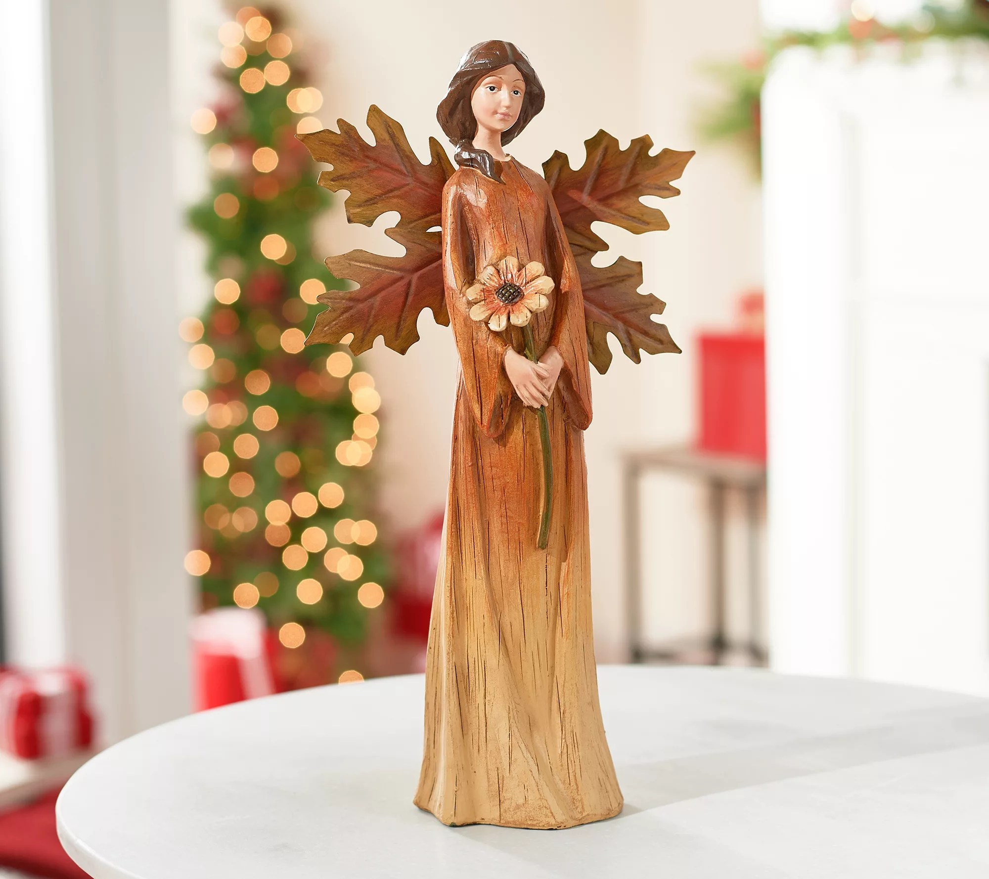 14" Harvest Angel Figurine with Oak Leaf Wings by Valerie
