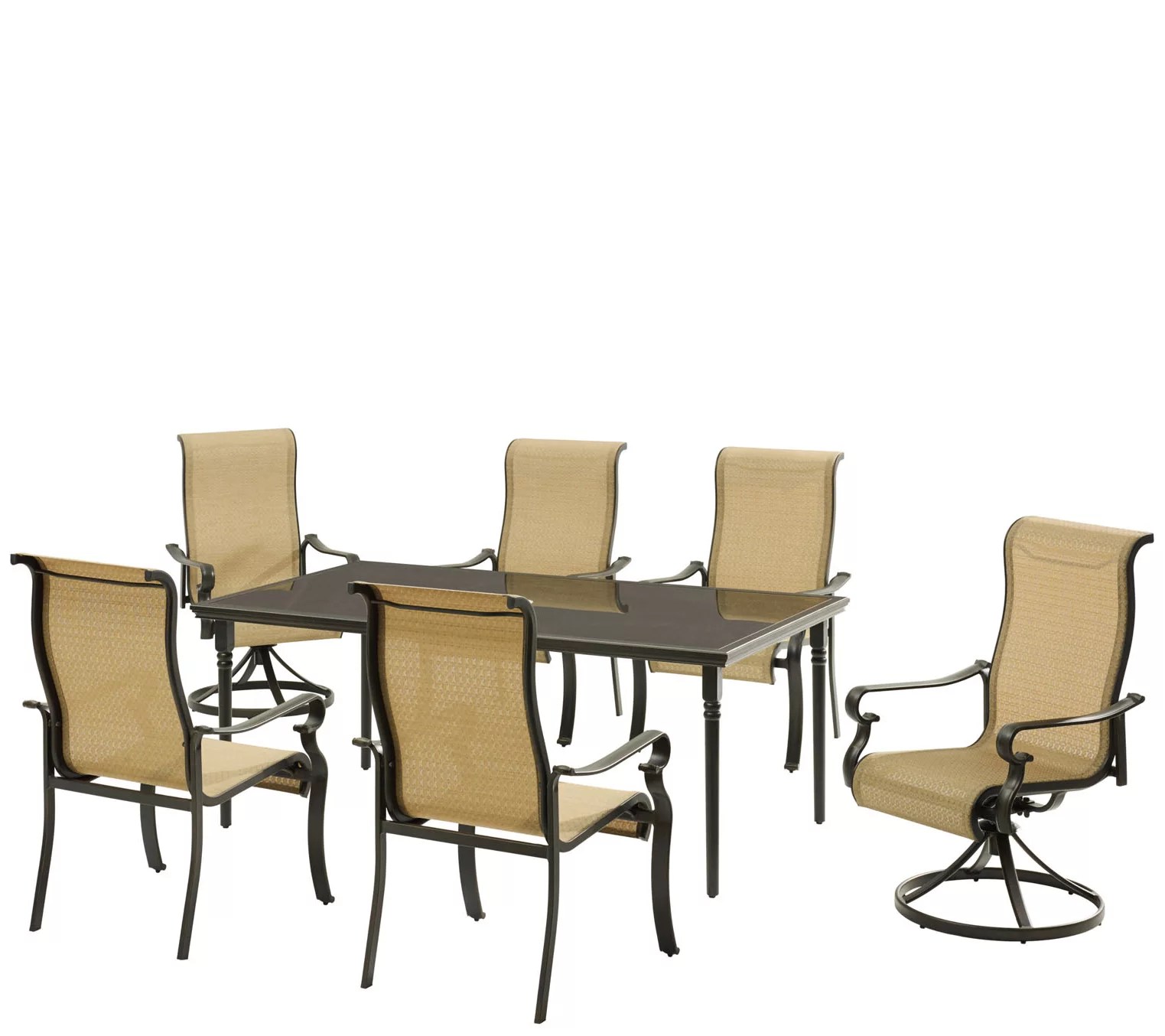 Hanover Brigantine 7Piece Dining Set with GlassTop Table