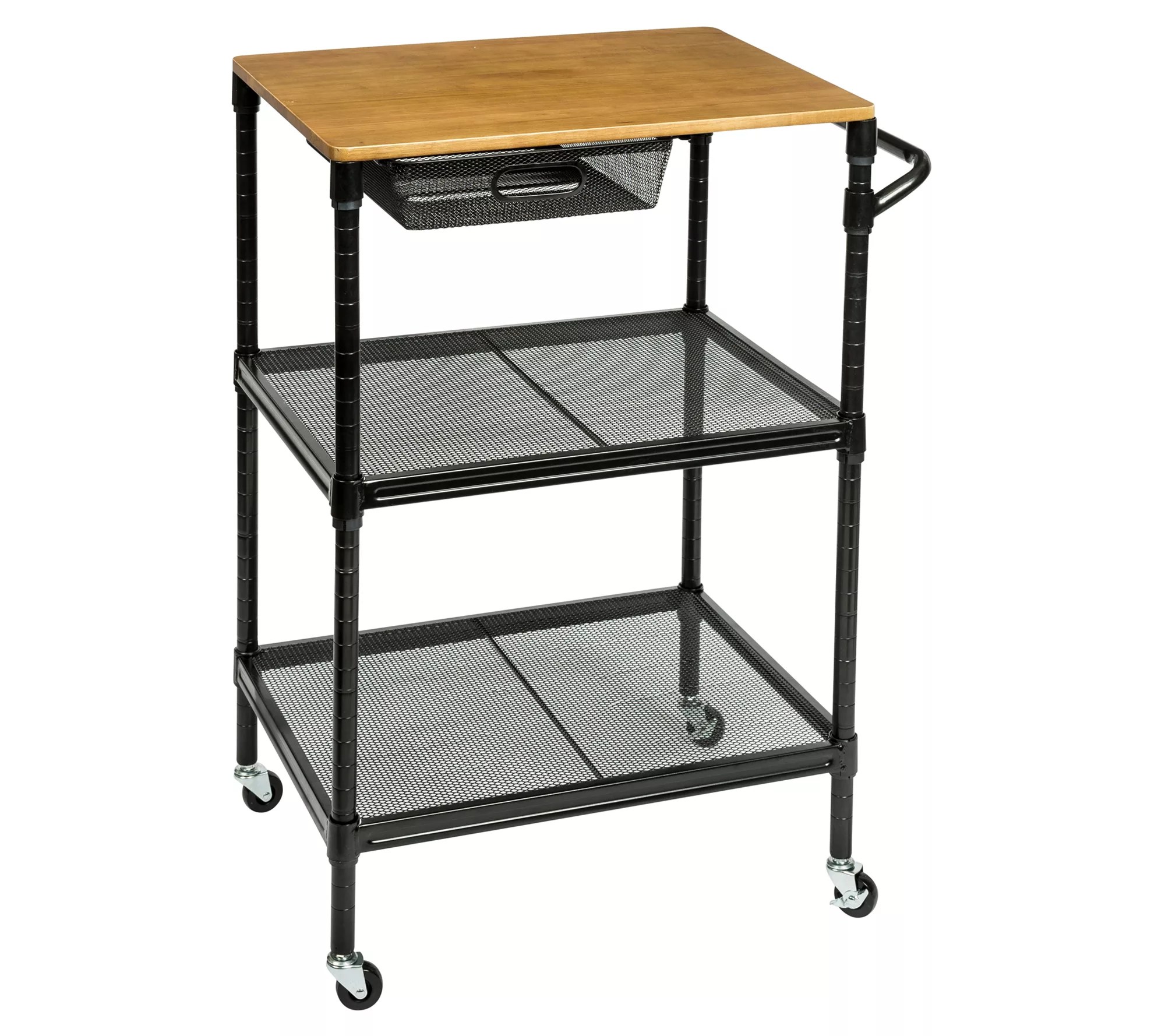 HoneyCanDo 36" Kitchen Cart With Wheels, Black