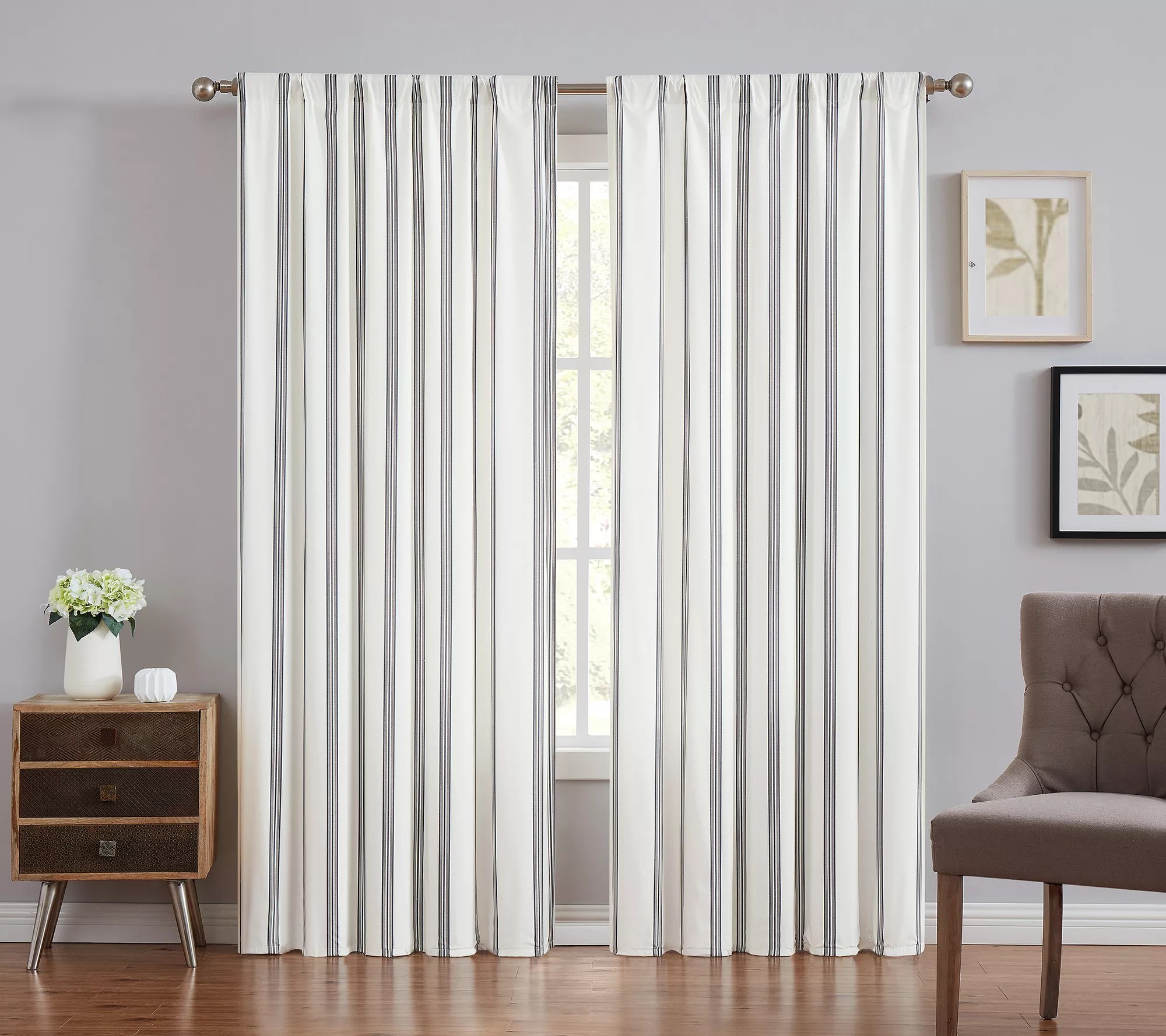 Truly Soft Millennial Stripe Window Panel Pair