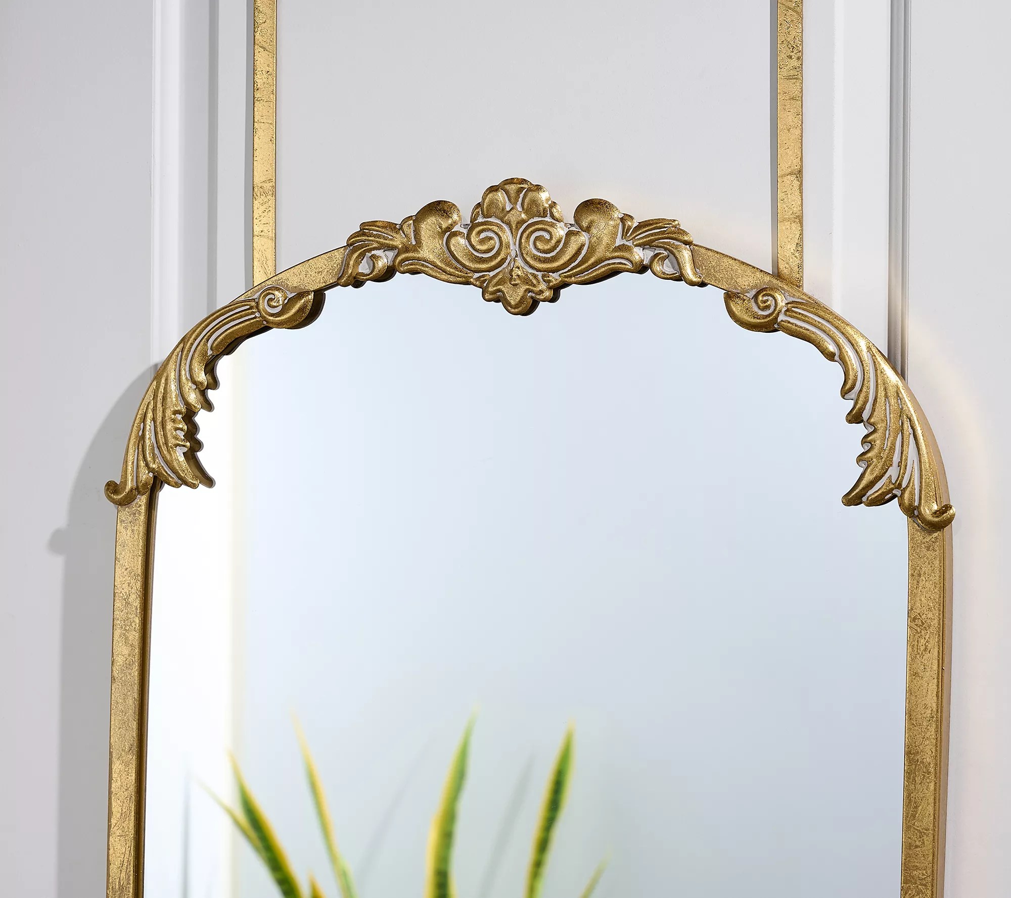 Home Reflections 60" Vintage Inspired Over the Door Mirror