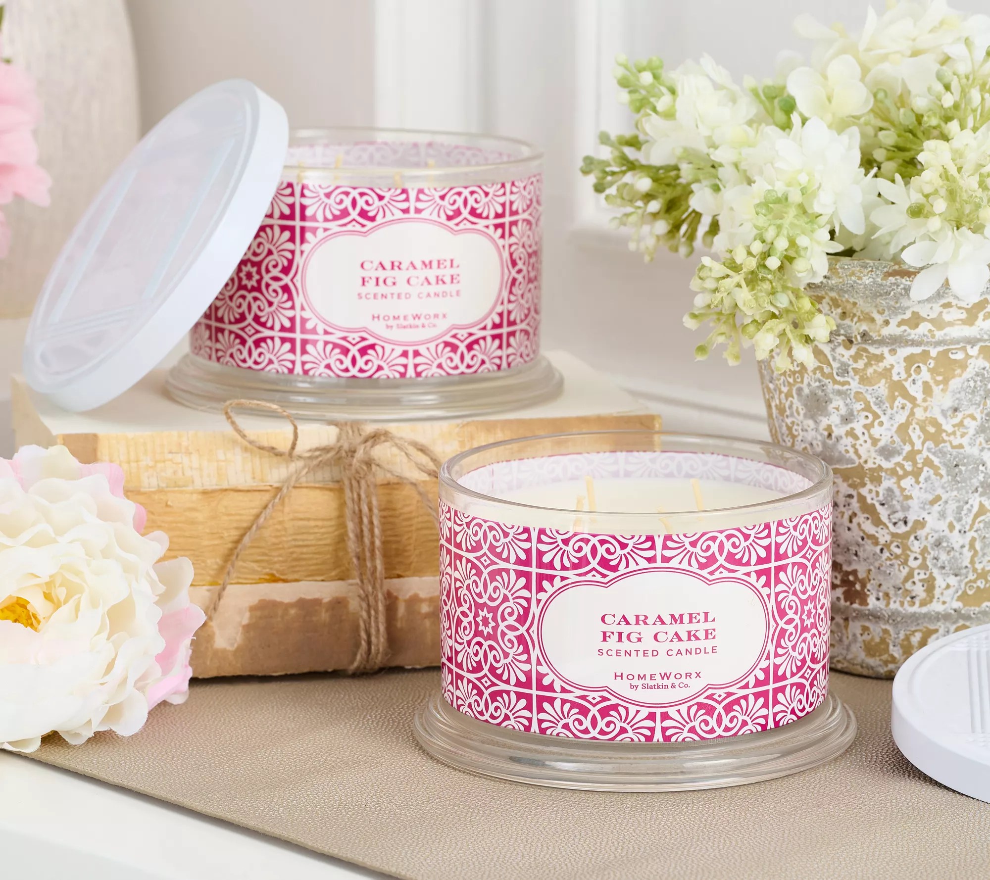 HomeWorx By Slatkin S/2 Caramel Fig Cake 18oz Candles, 55 OFF