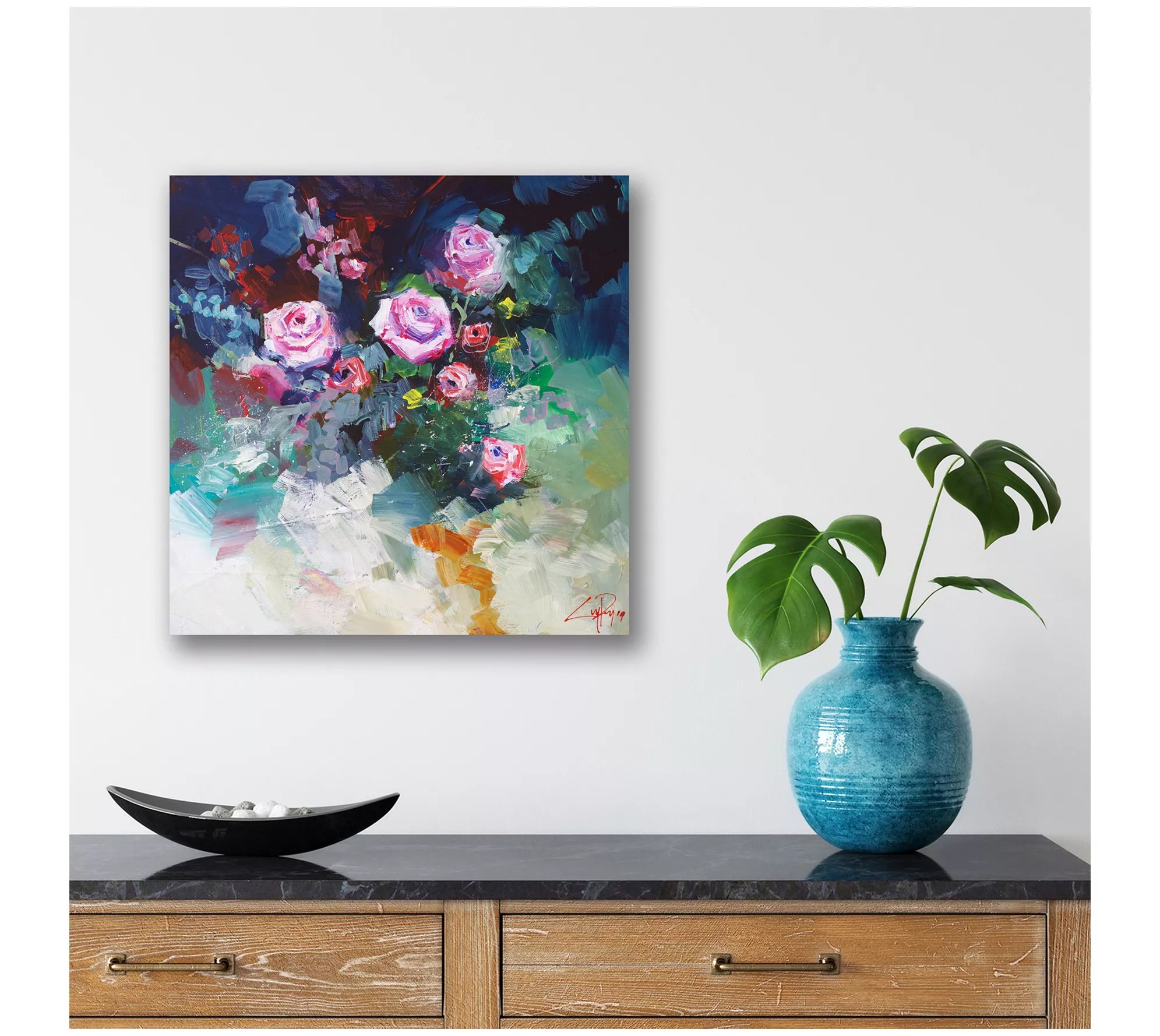 Courtside Market Roses 16x16 Canvas Wall Art
