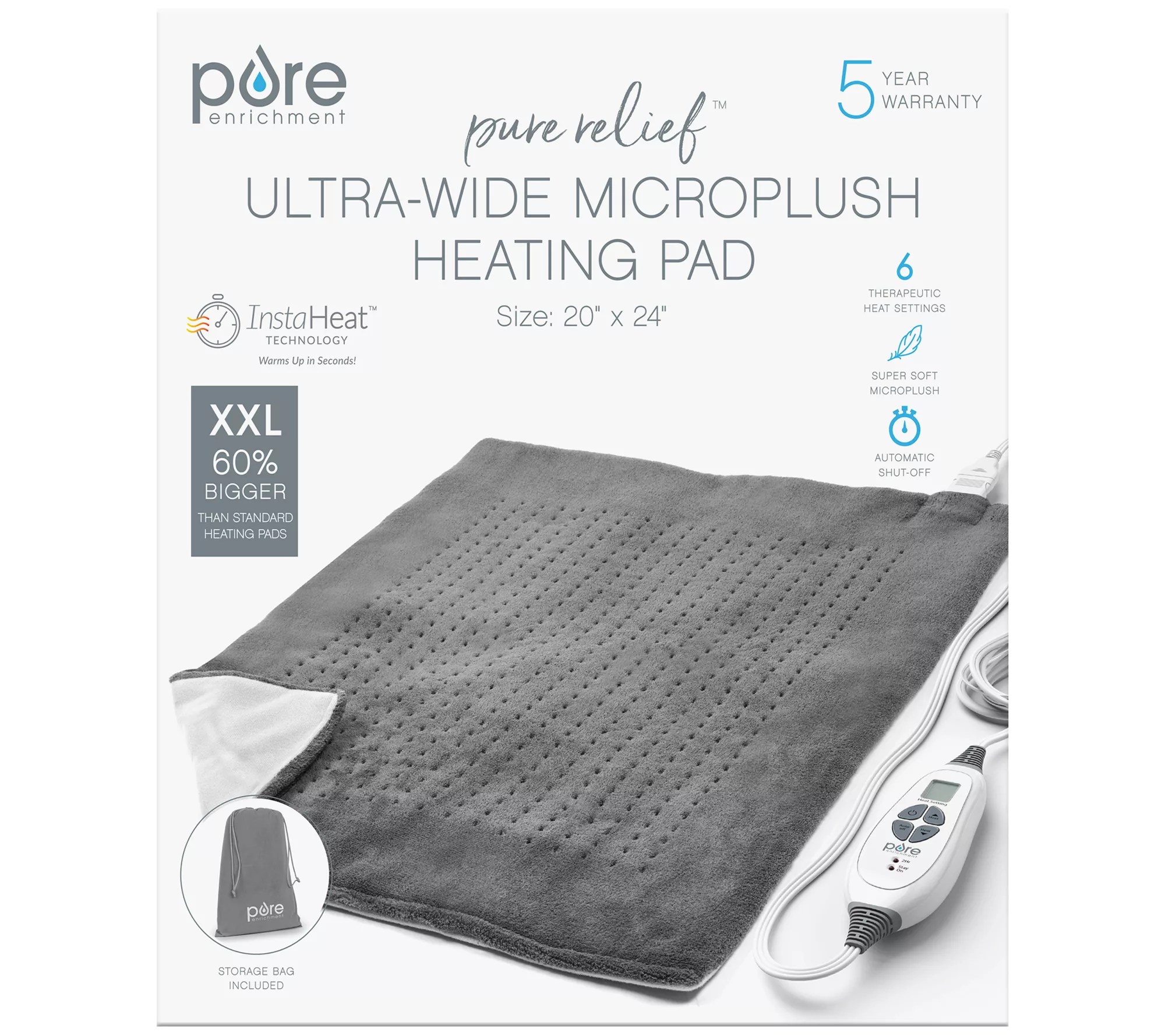 Pure Enrichment XXL UltraWide Microplush Heati ng Pad
