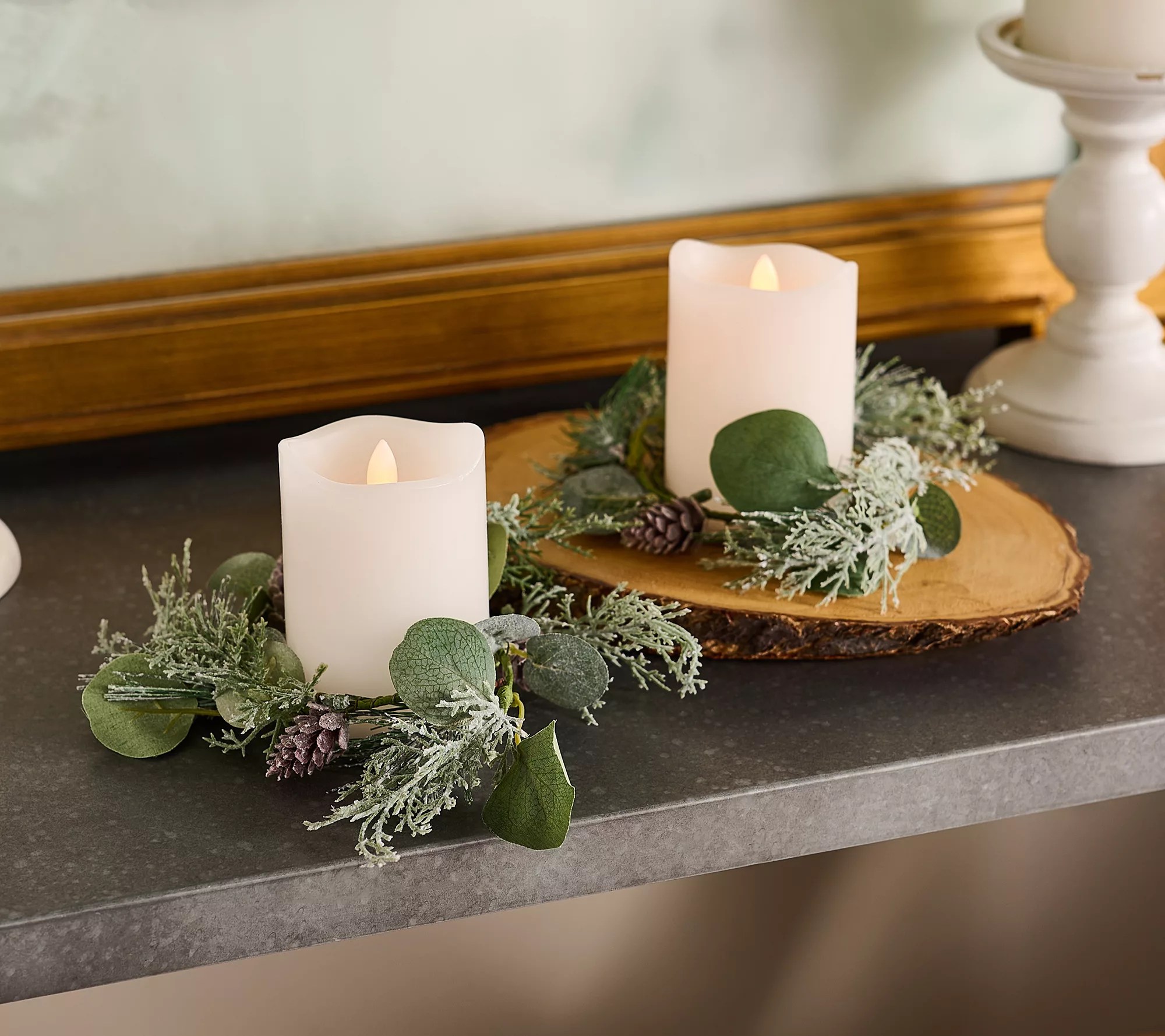 Mikasa Set of (2) 4" Blow Out Flameless with Candle Rings