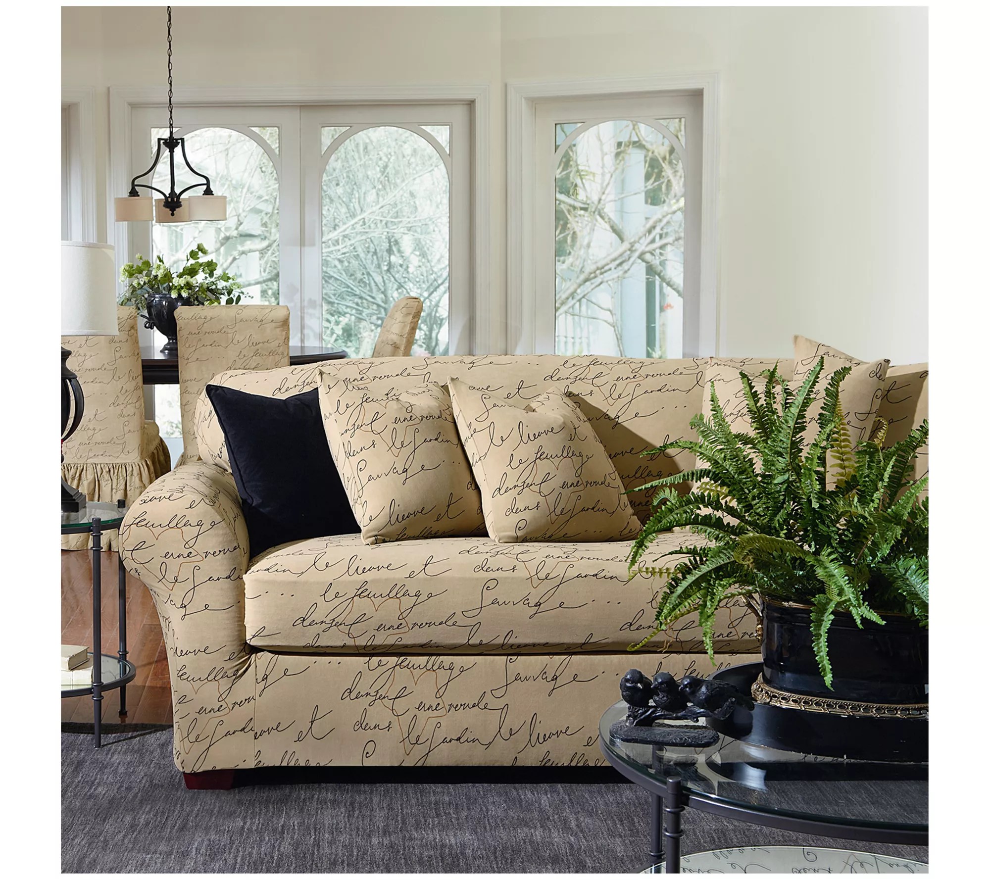 Waverly Stretch Pen Pal 2Piece Sofa Slipcover