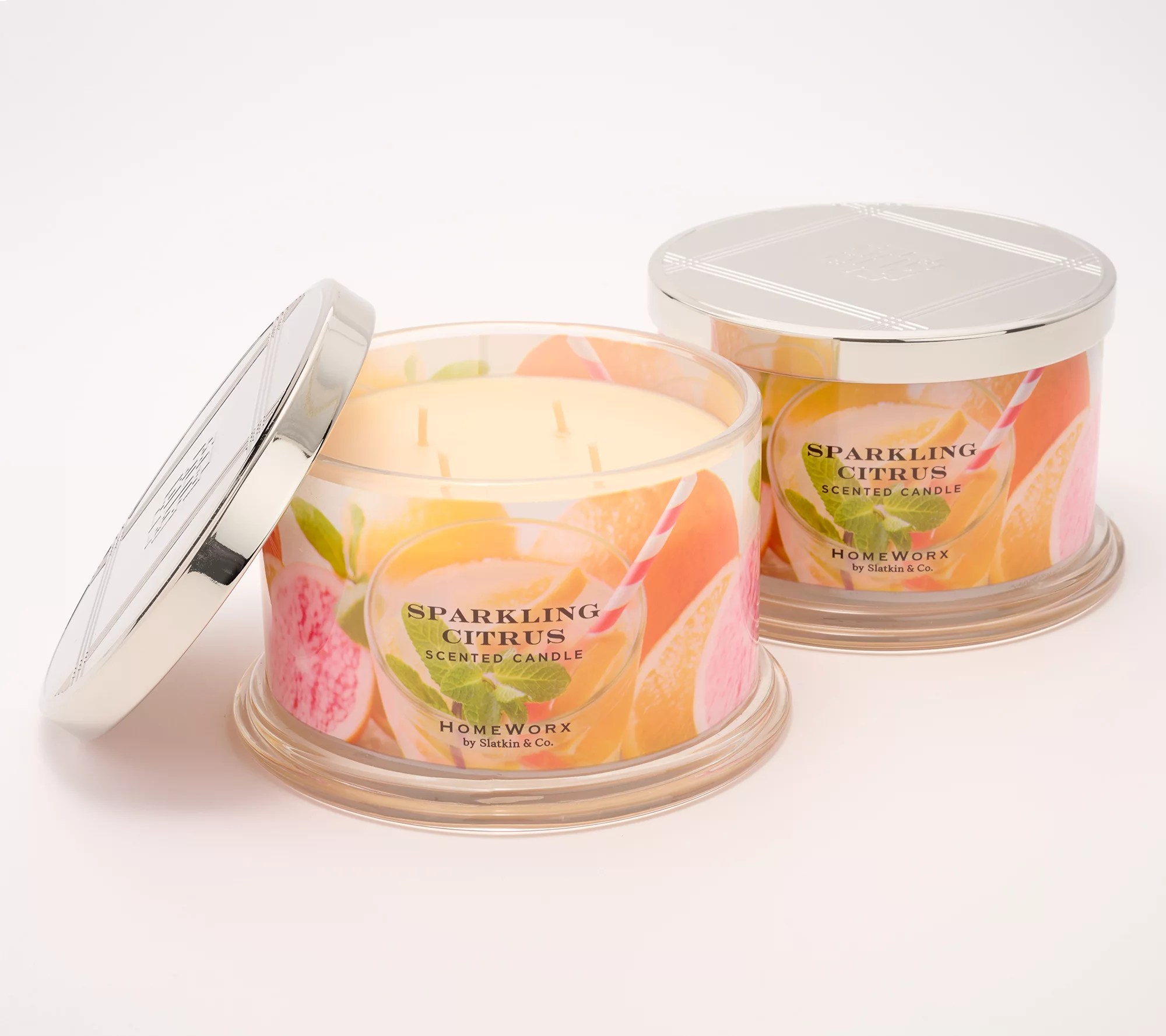 HomeWorx by Slatkin & Co. Set of 2 18oz Sparkling Citrus Candles
