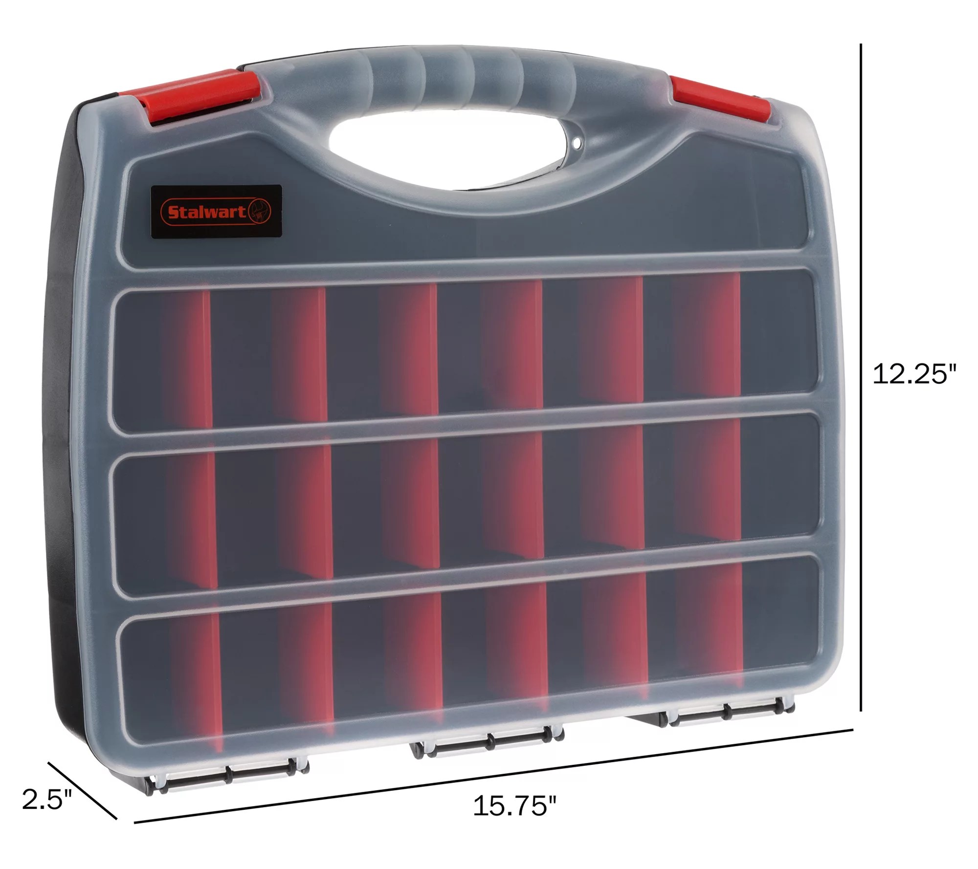 Stalwart Portable Storage Case Secure Locks & 23 Compartmen