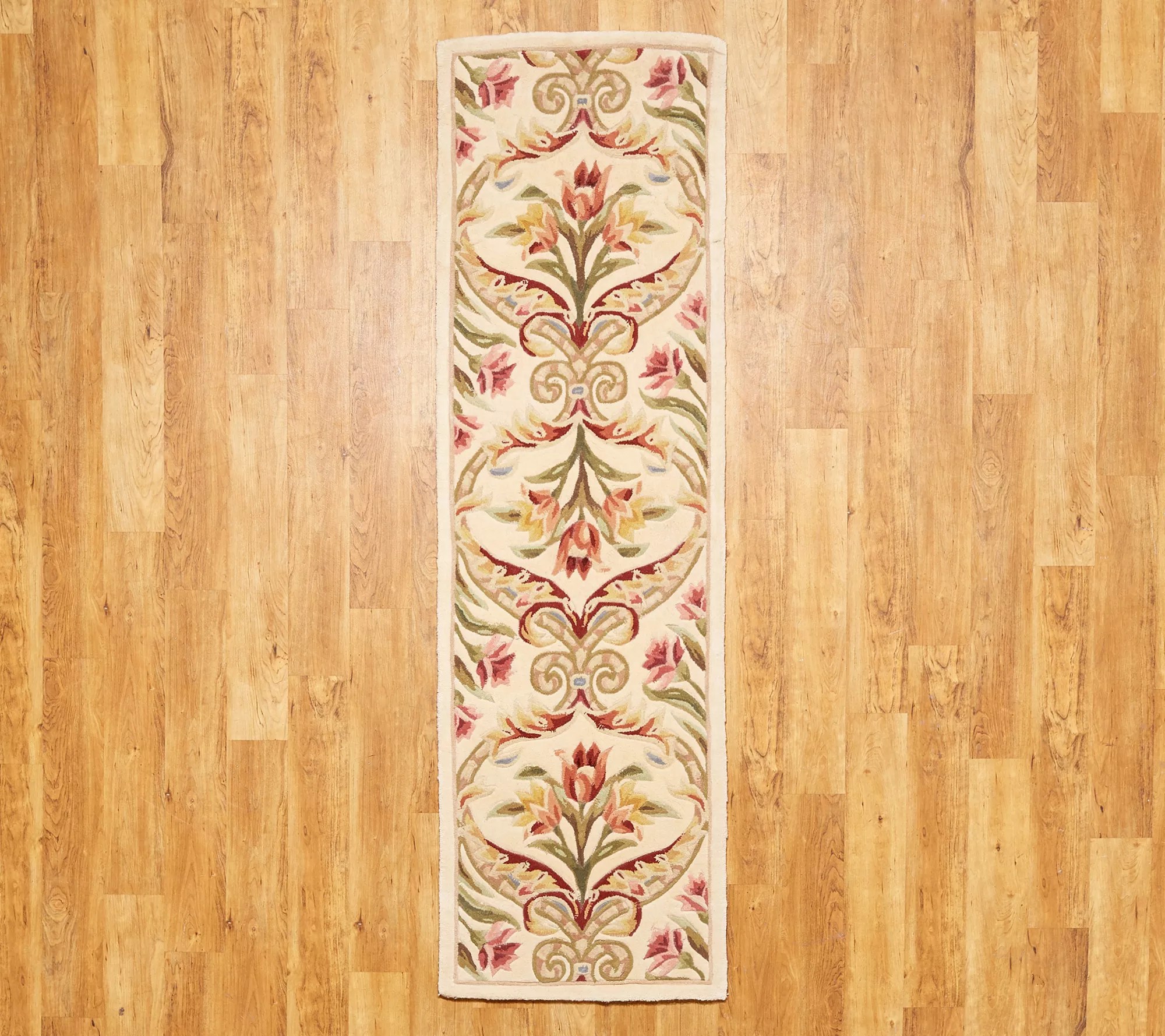 Royal Palace 2'3" x 8' Wool Floral Panel Runner