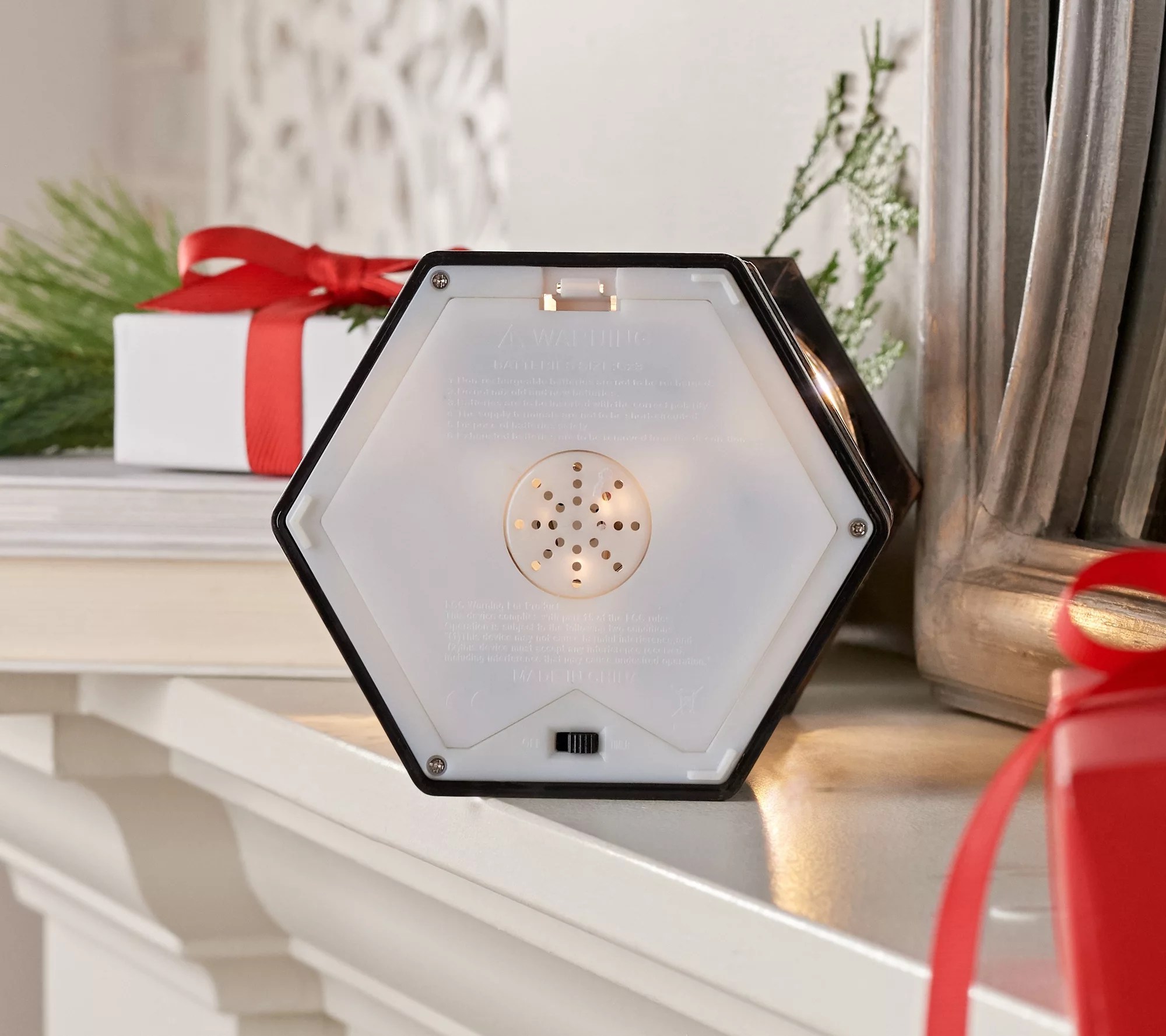 12" Illuminated Glitter Lantern with Holiday Scene by Valerie