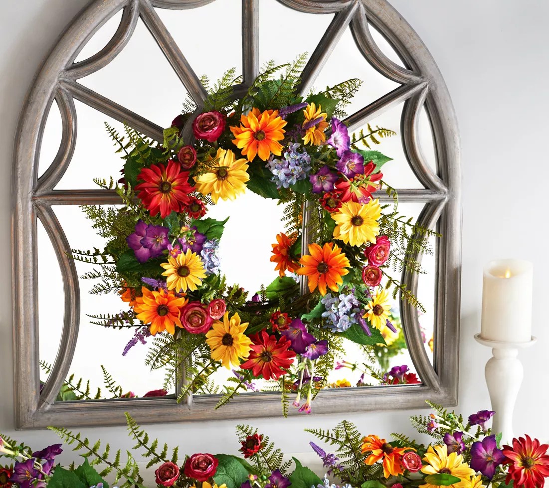 Anniversary 22" Garden in Bloom Wreath by Valerie