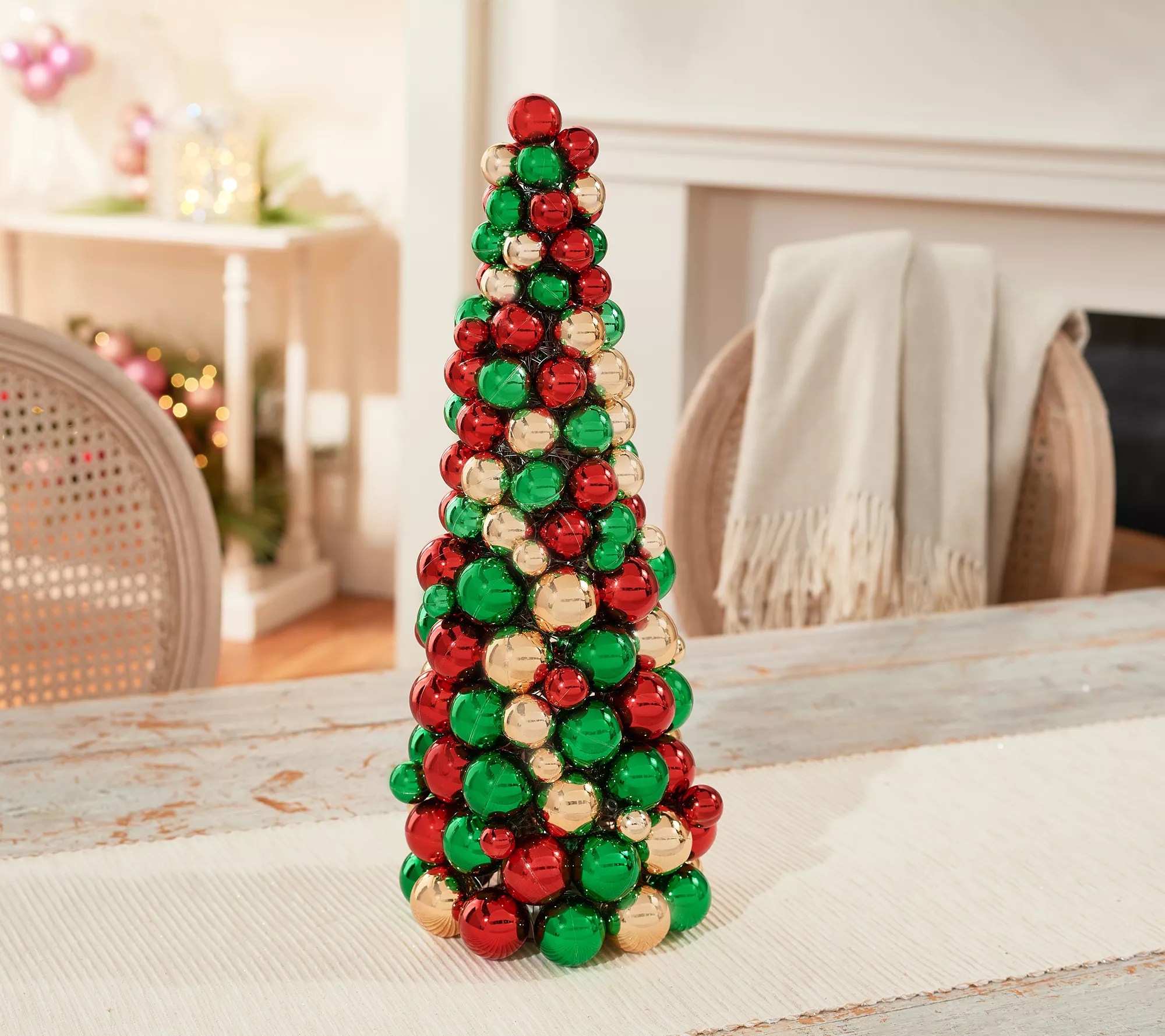 18" Holiday Ornament Cone Tree by Valerie