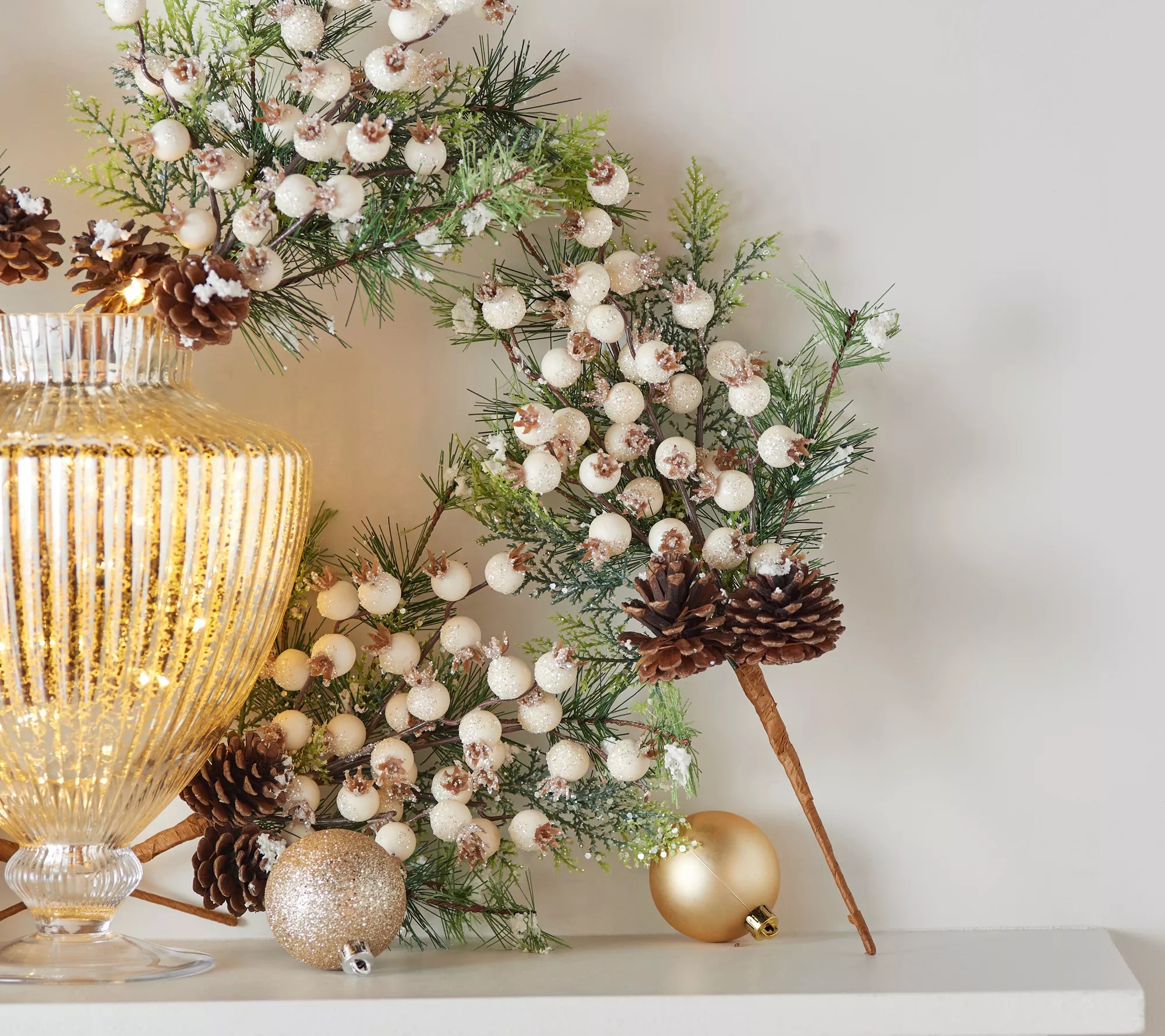 Set of 6 Snow Berry Pine Picks by Valerie