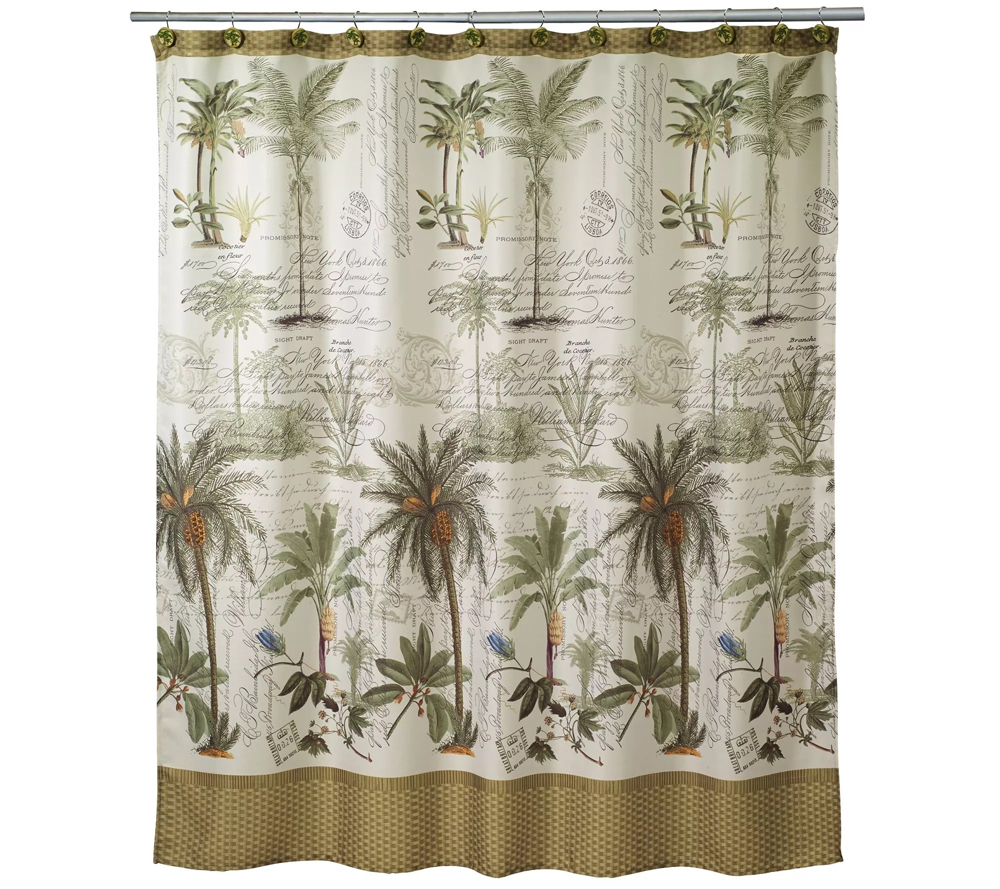 Avanti Linens Colony Palm Shower Curtain