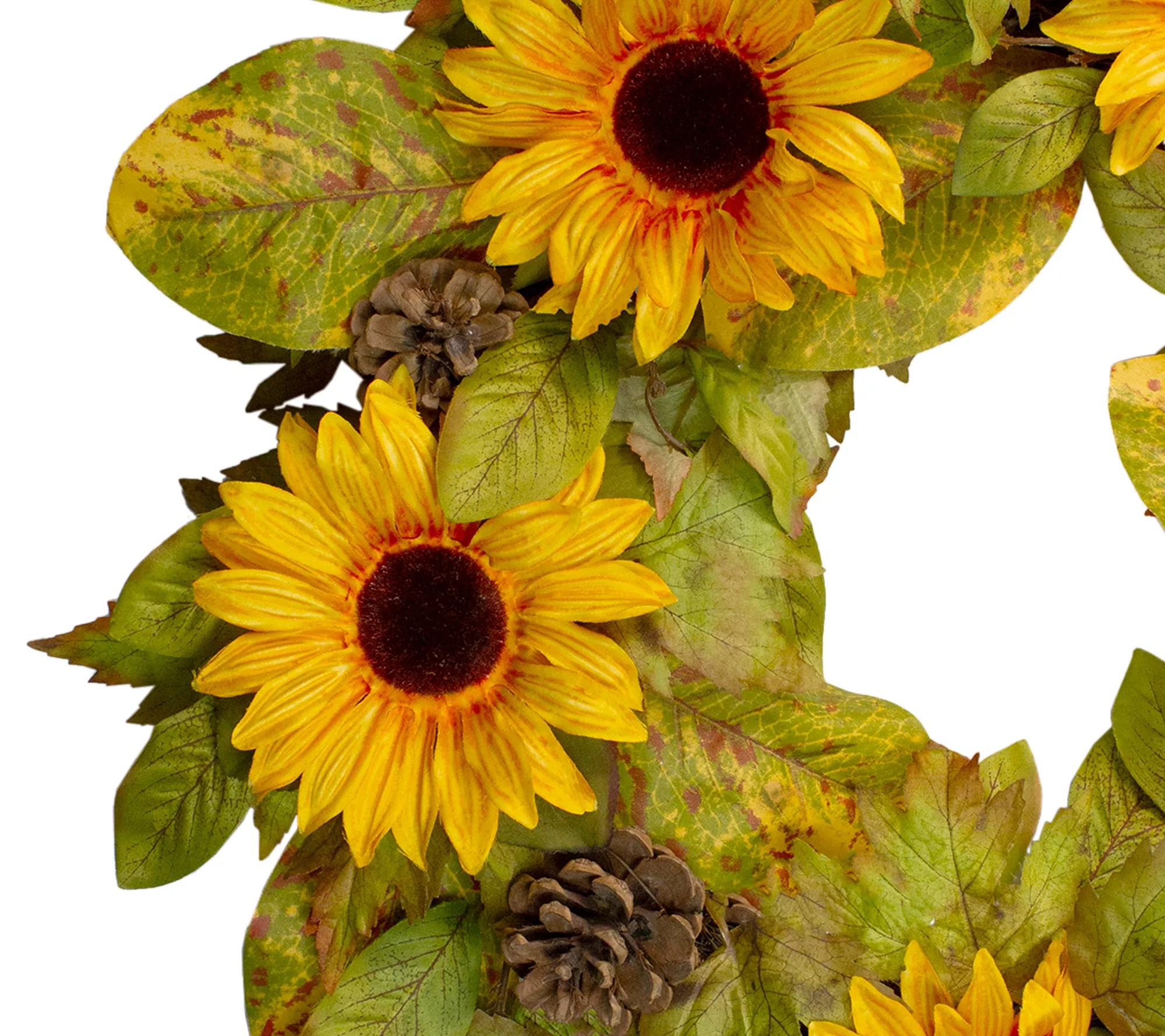 Northlight Yellow Sunflower & Pine Cone HarvestWreath 24"
