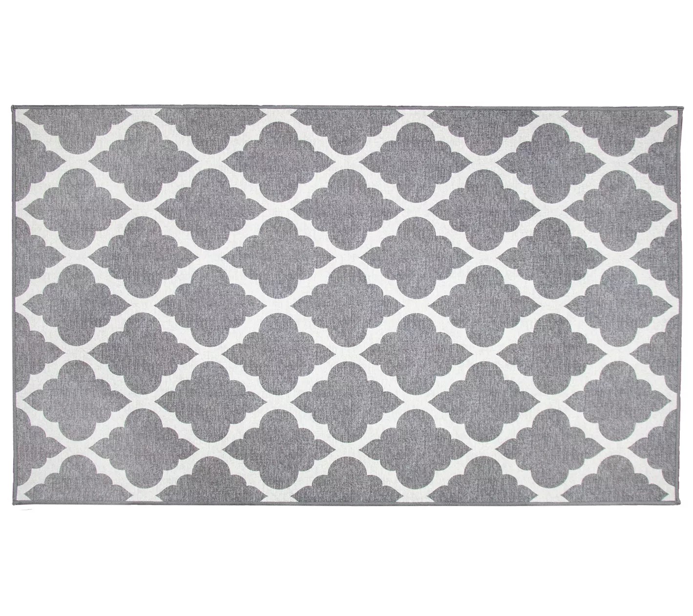 My Magic Carpet Washable Accent Rug Moroccan Trellis Grey 3X5