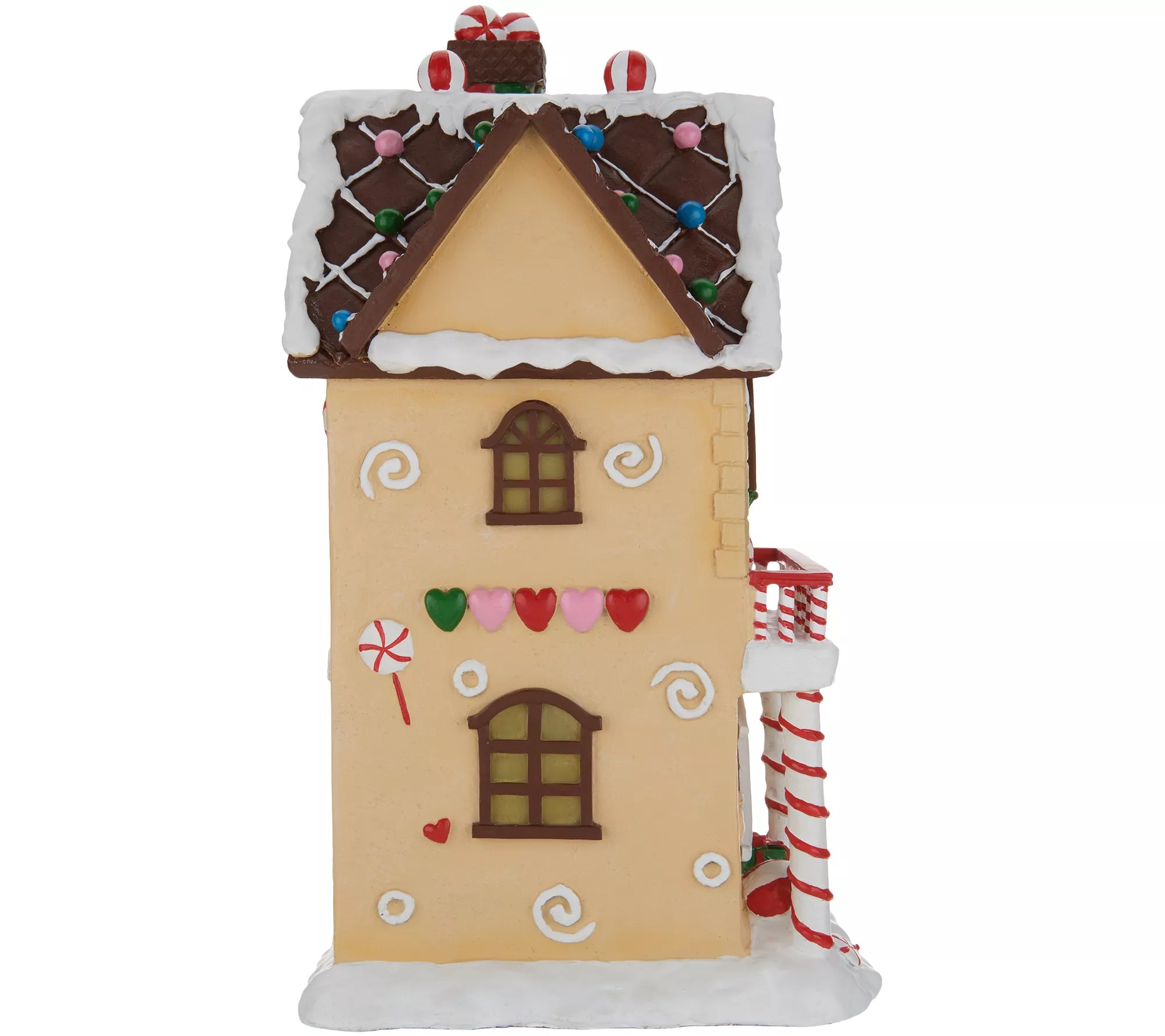 Plow & Hearth Illuminated Gingerbread House with Candy Accents