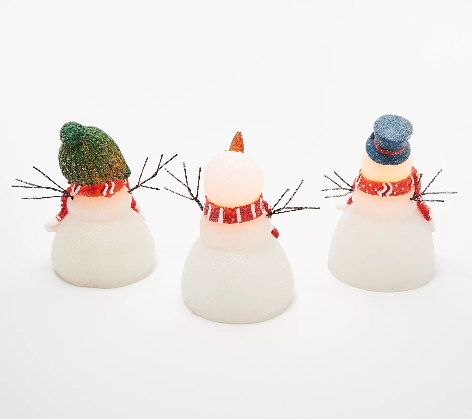 Candle Impressions Set of 3 Flameless Happy Snowmen Candles