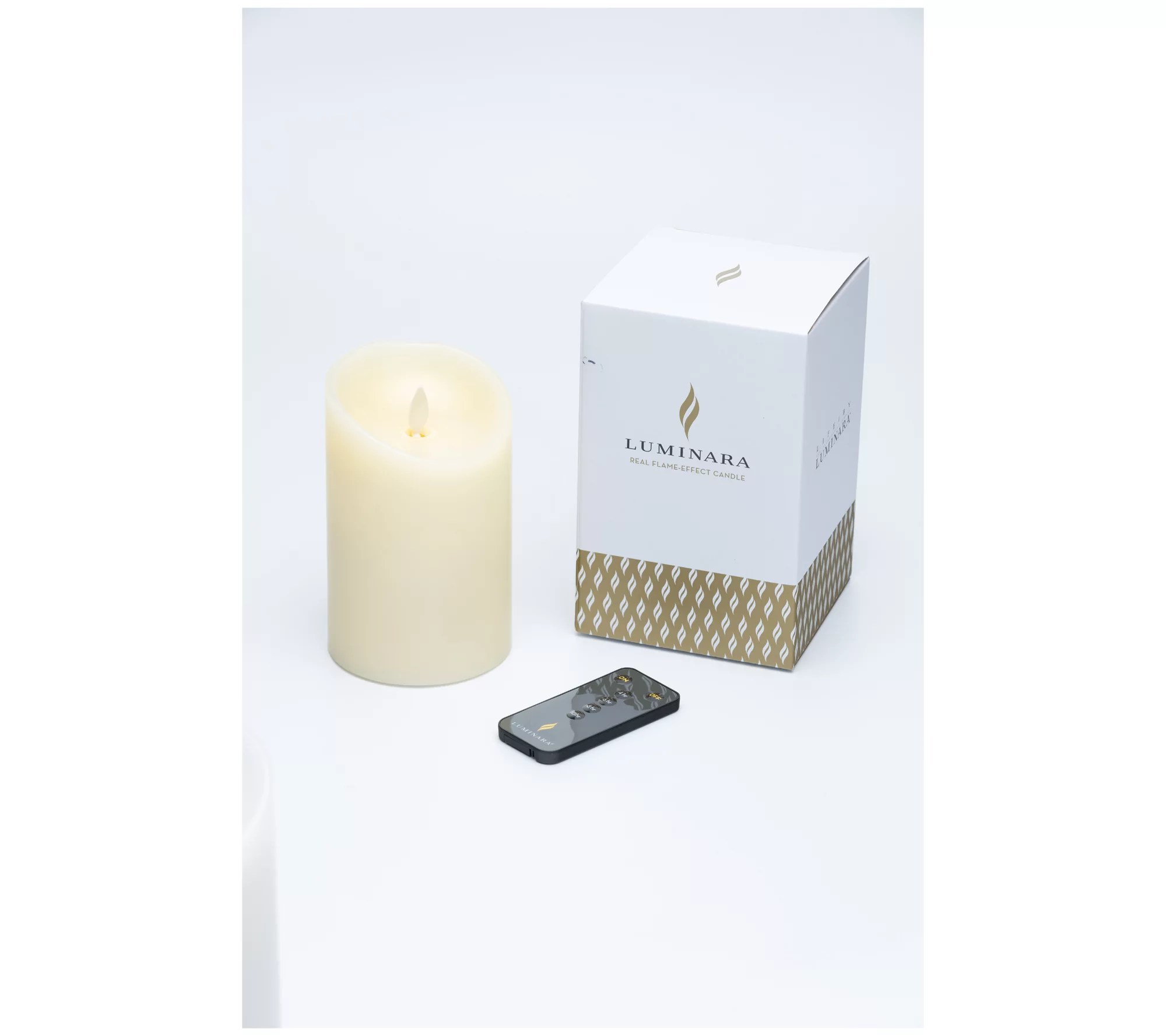 Luminara 5" Unscented Wax Flameless Candle & Re mote Control