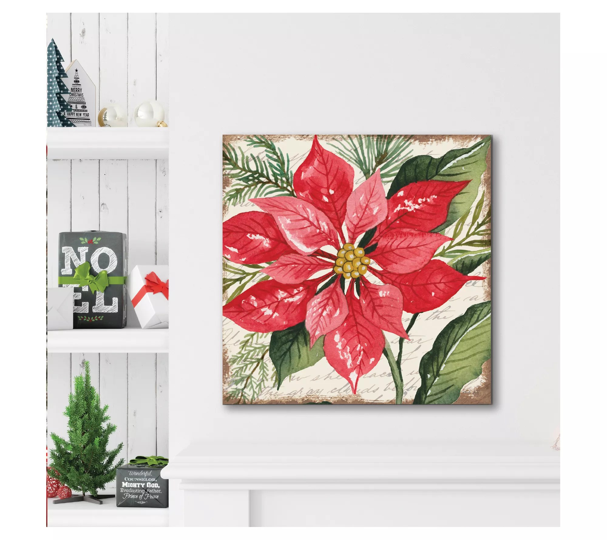 Courtside Market Poinsettia 16x16 Canvas Wall Art