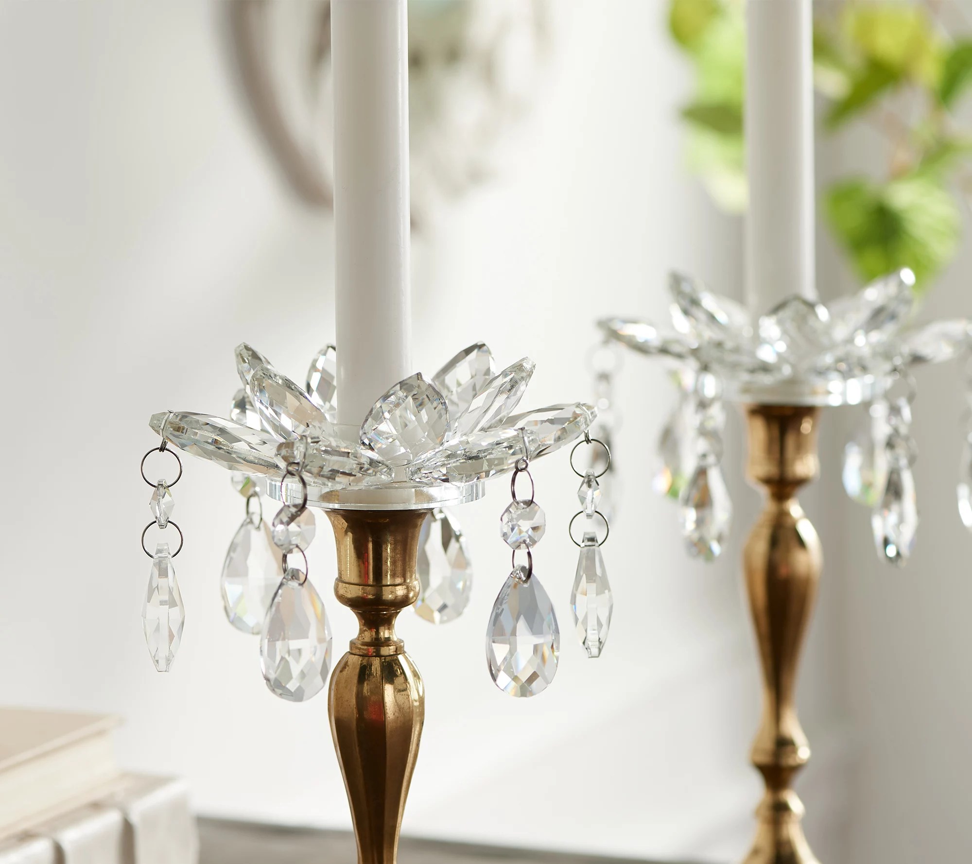 "As Is" Set of 2 Faceted Chandelier Bobeches By Valerie