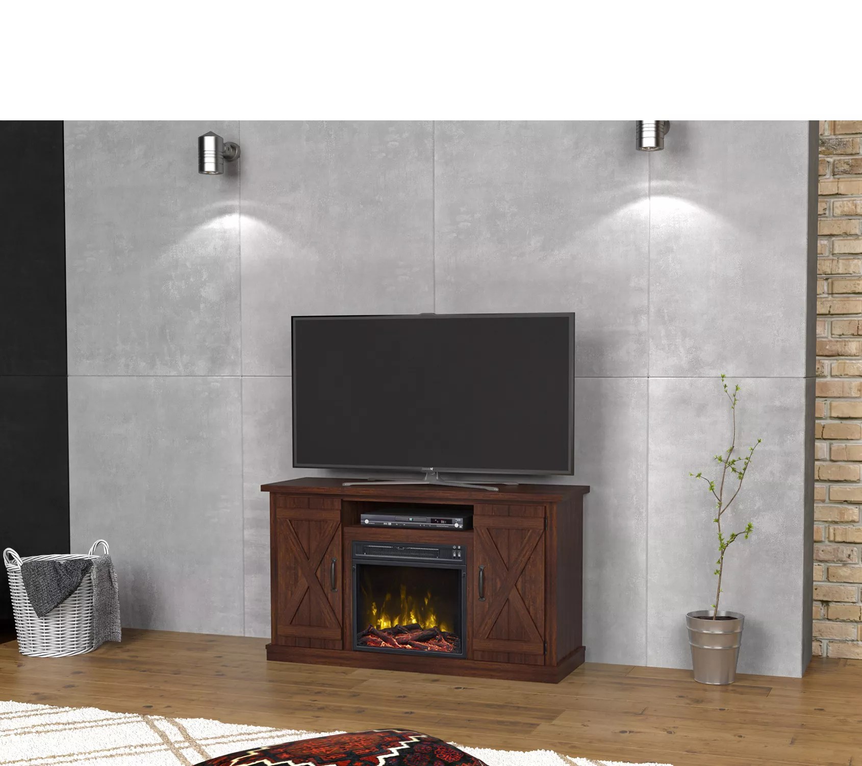 Classic Flame Cottonwood Fireplace TV Stand forTVs up to 55"