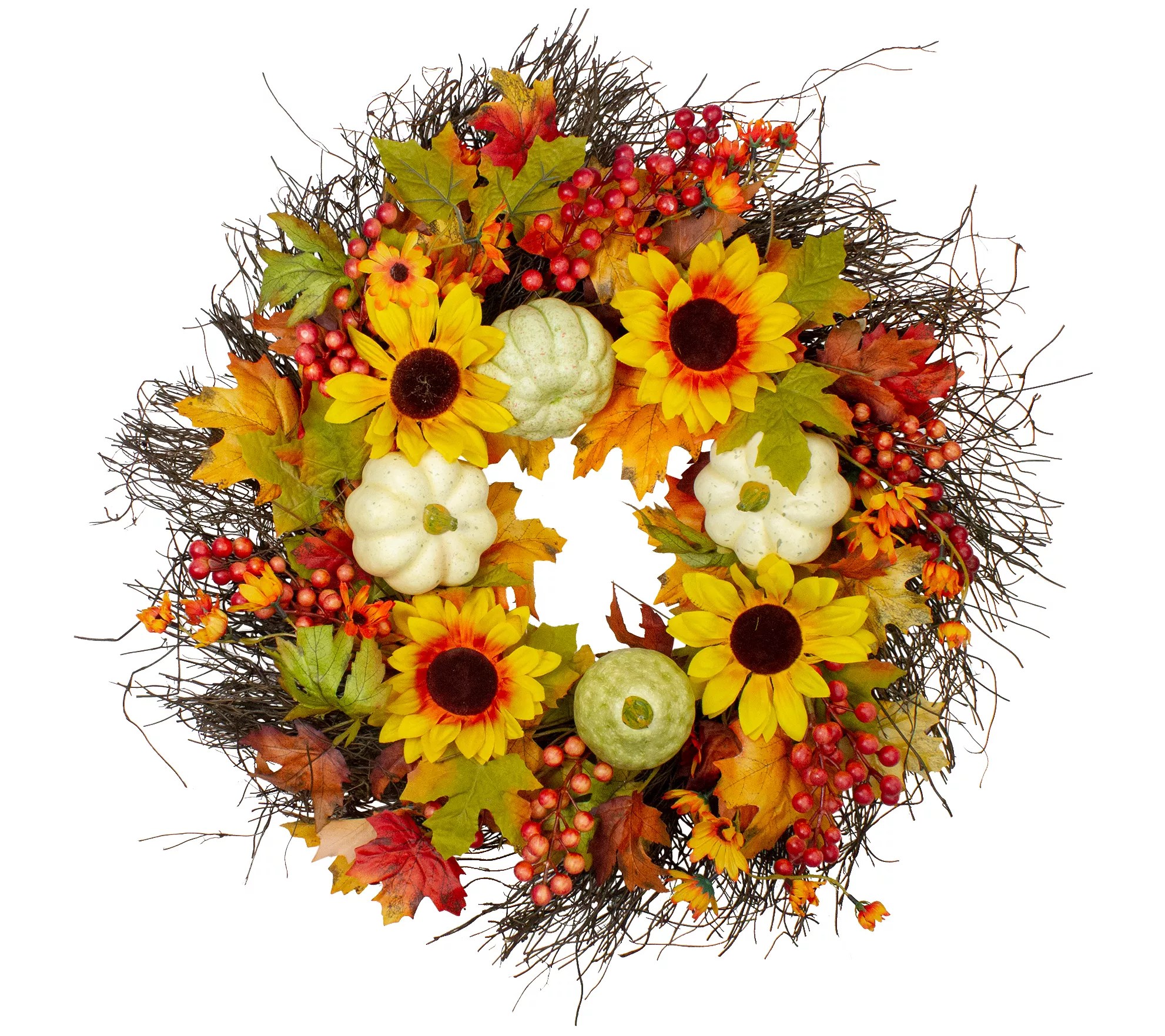 Northlight Sunflowers & Gourds 26" ThanksgivingWreath