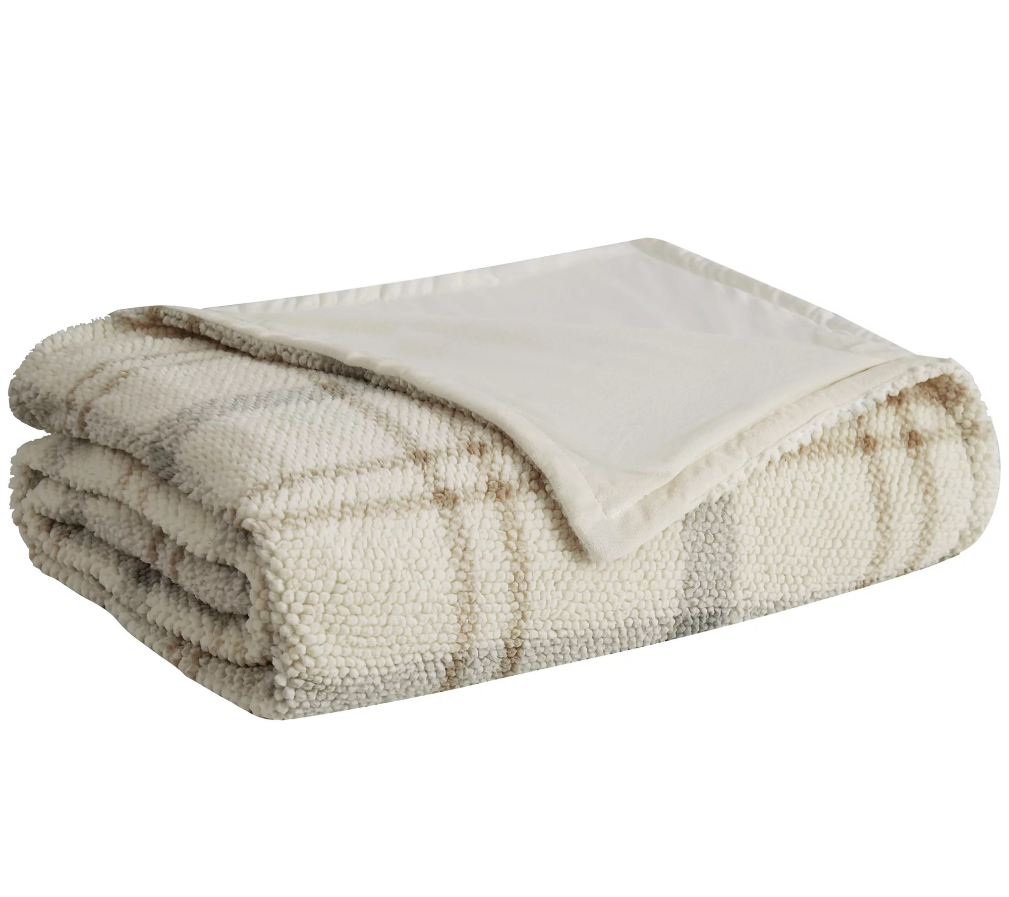 London Fog Popcorn Plaid Plush Blankets Full/Queen Blanket