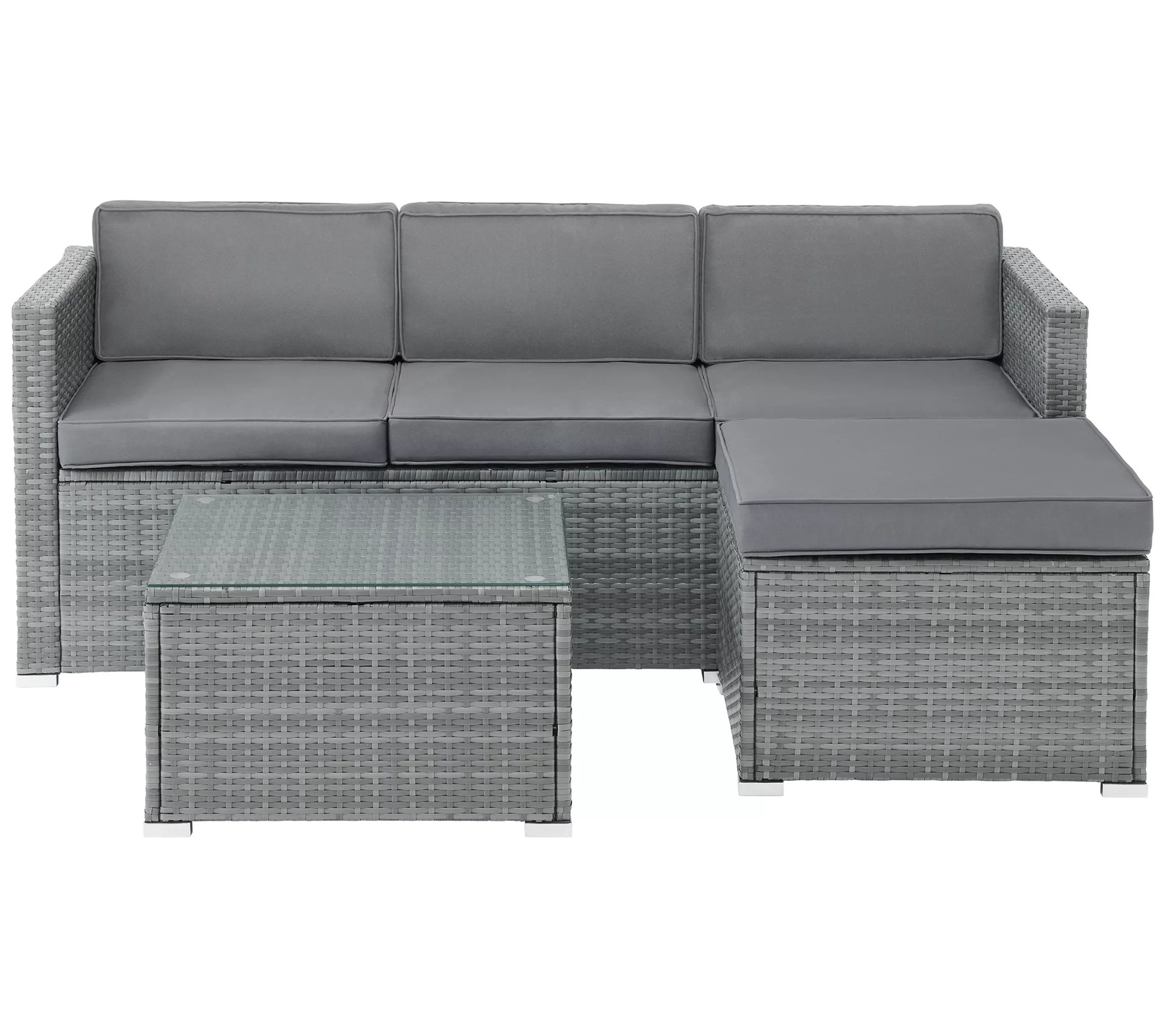 Lavish Home Patio 3Piece Rattan Outdoor Furniture