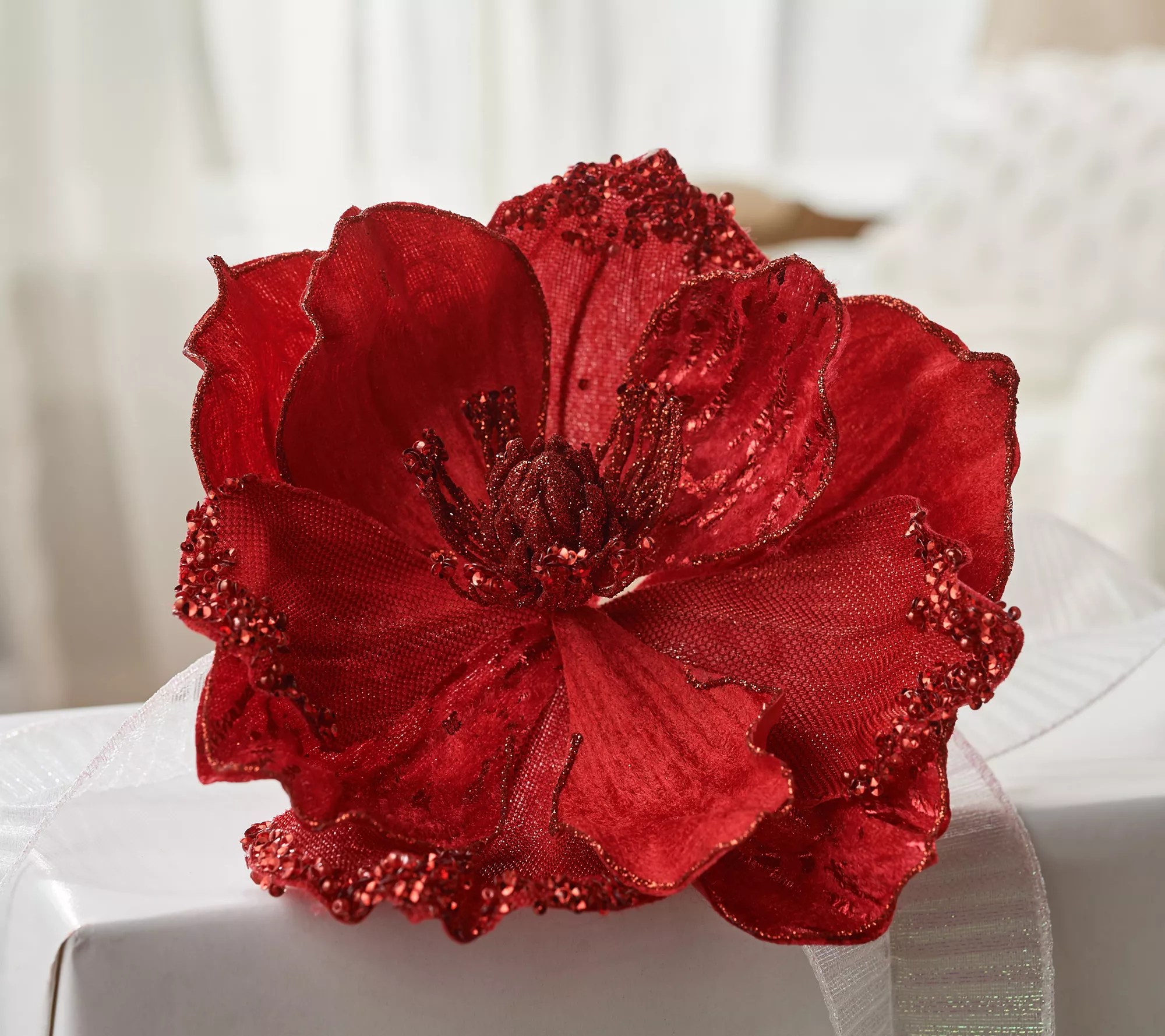 Set of 4 Shimmered Magnolia Clips by Valerie